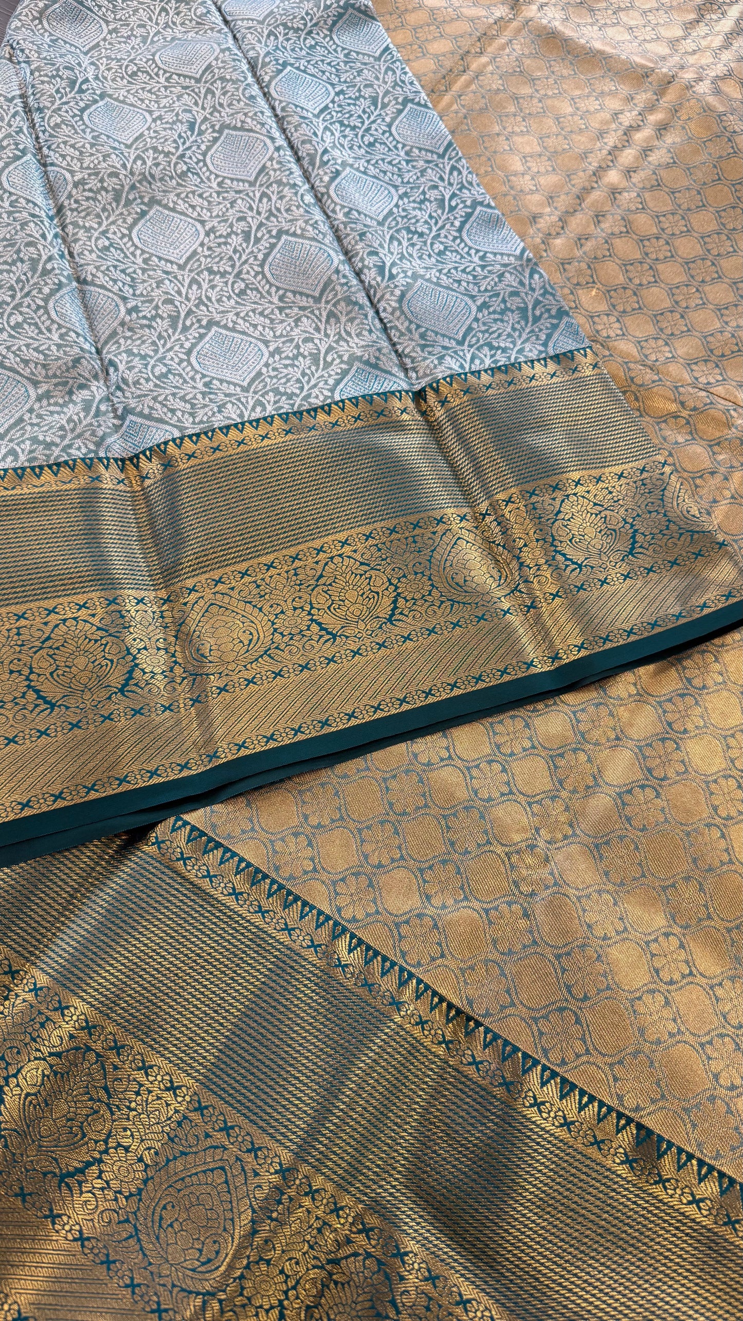 GREEN SEMI SILK KANICHIPURAM SILK SAREE (SSKS26)