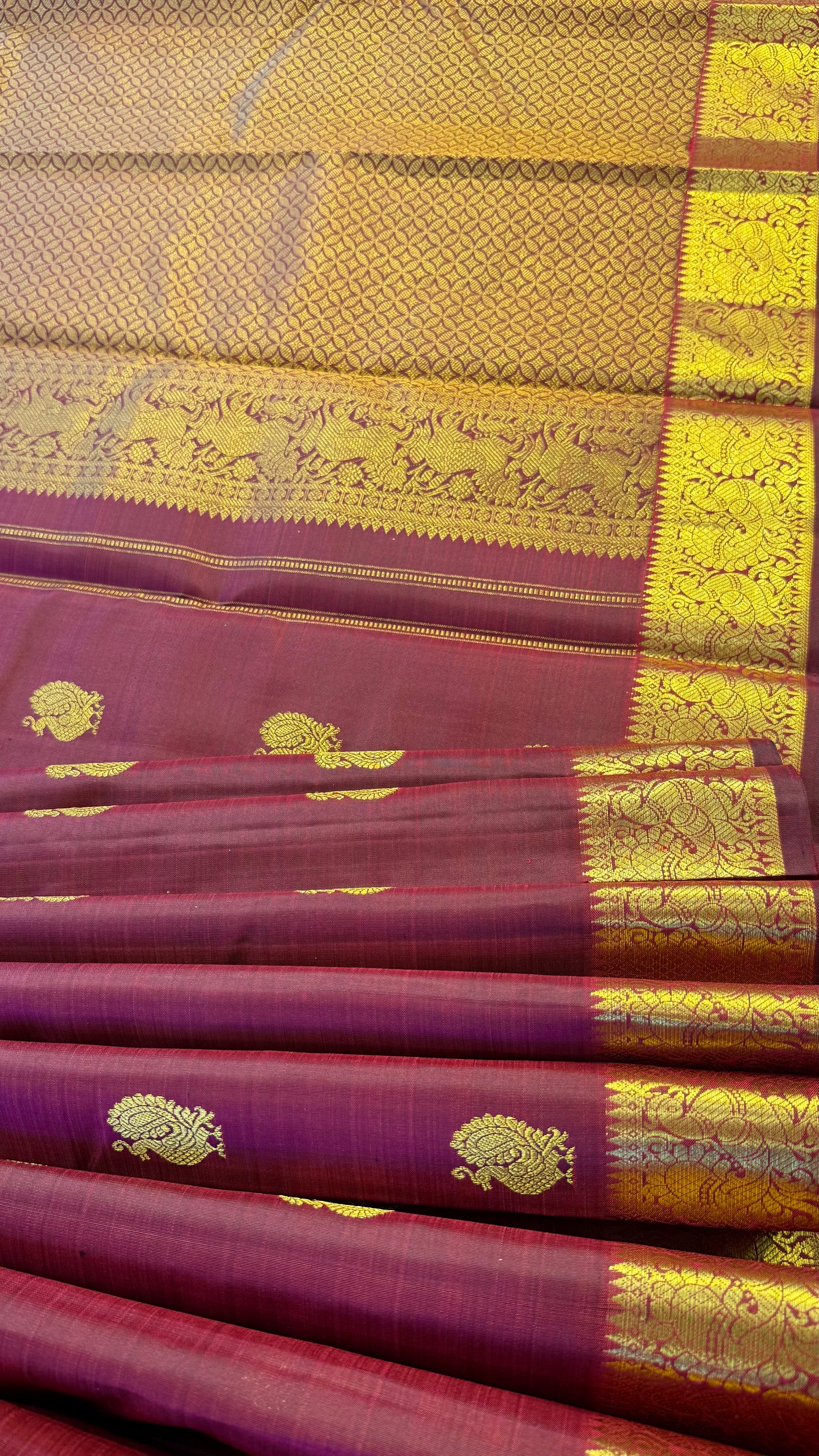 MULBERRY MAROON HANDLOOM KANICHIPURAM SILK SAREE (KSS17)