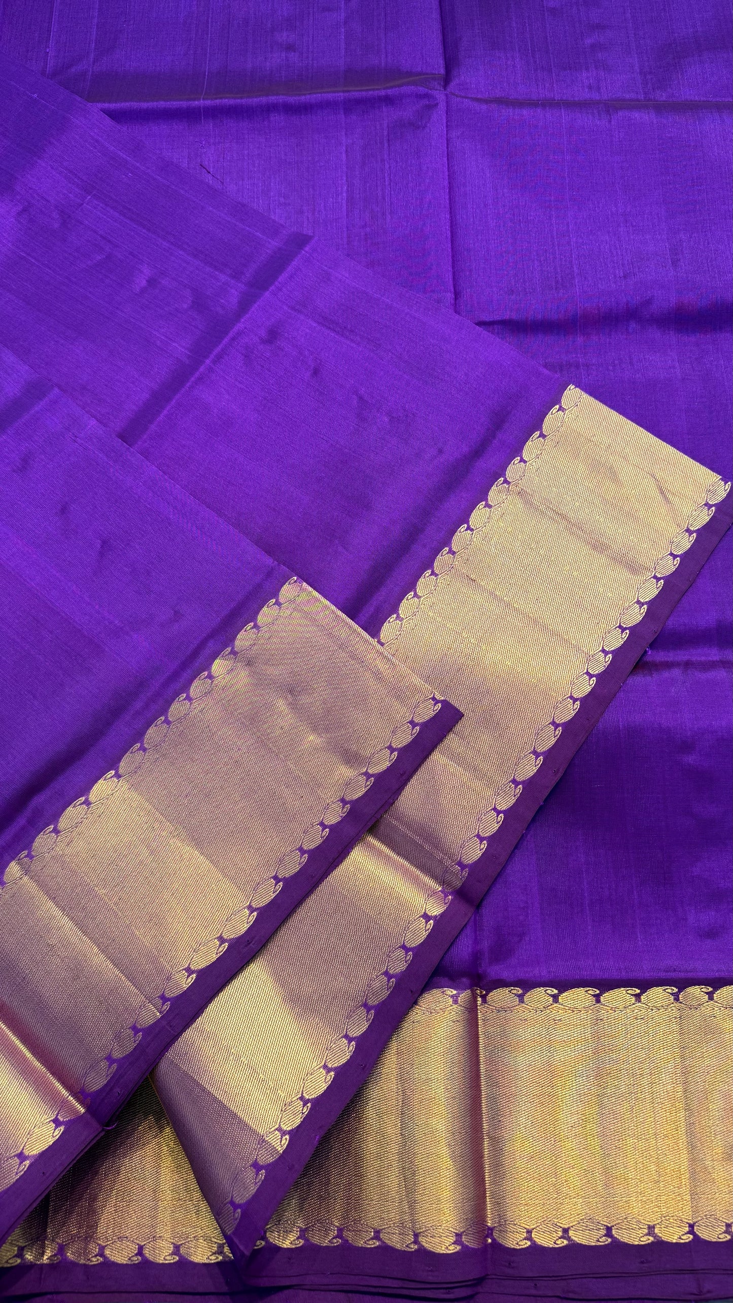 VADAMALLI PURPLE GOLD BORDER HANDLOOM KANCHIPURAM SILK COTTON (KSC08)