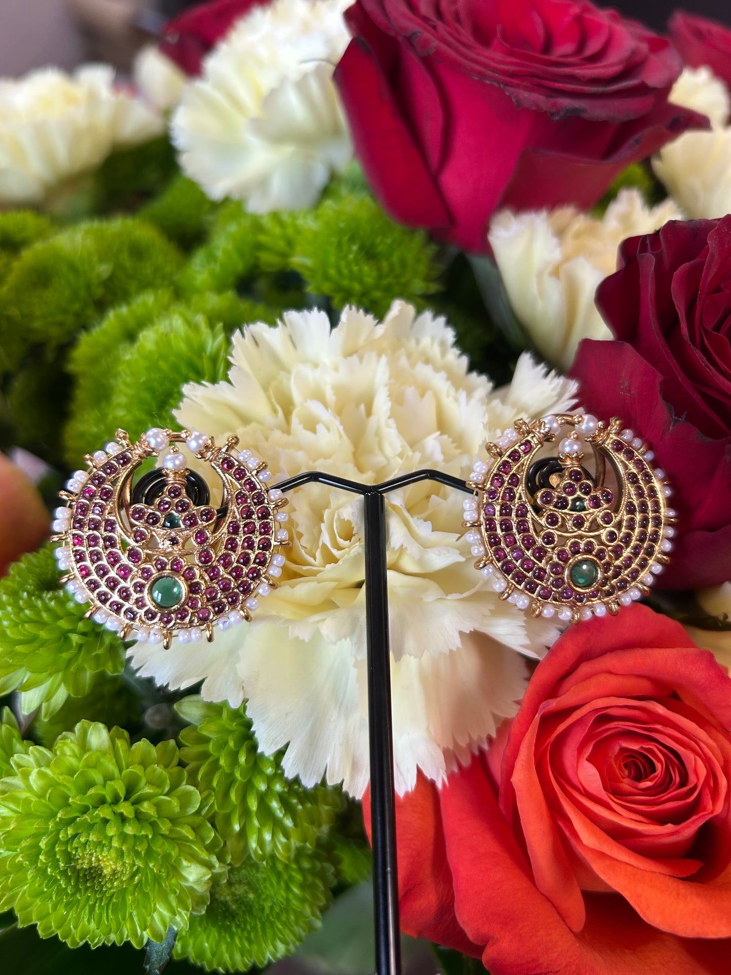 Ruby Half Moon Kemp Studs