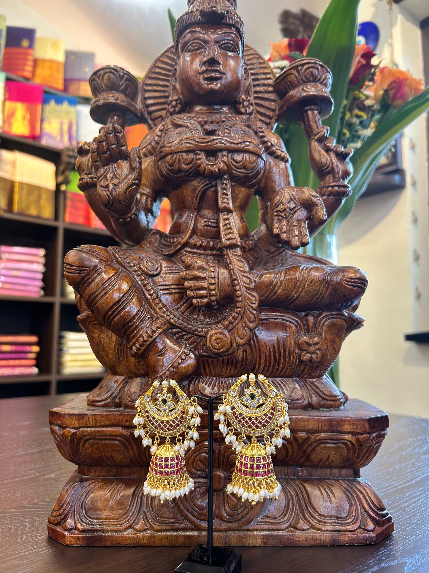 Half Moon Kemp Stone Jhumka