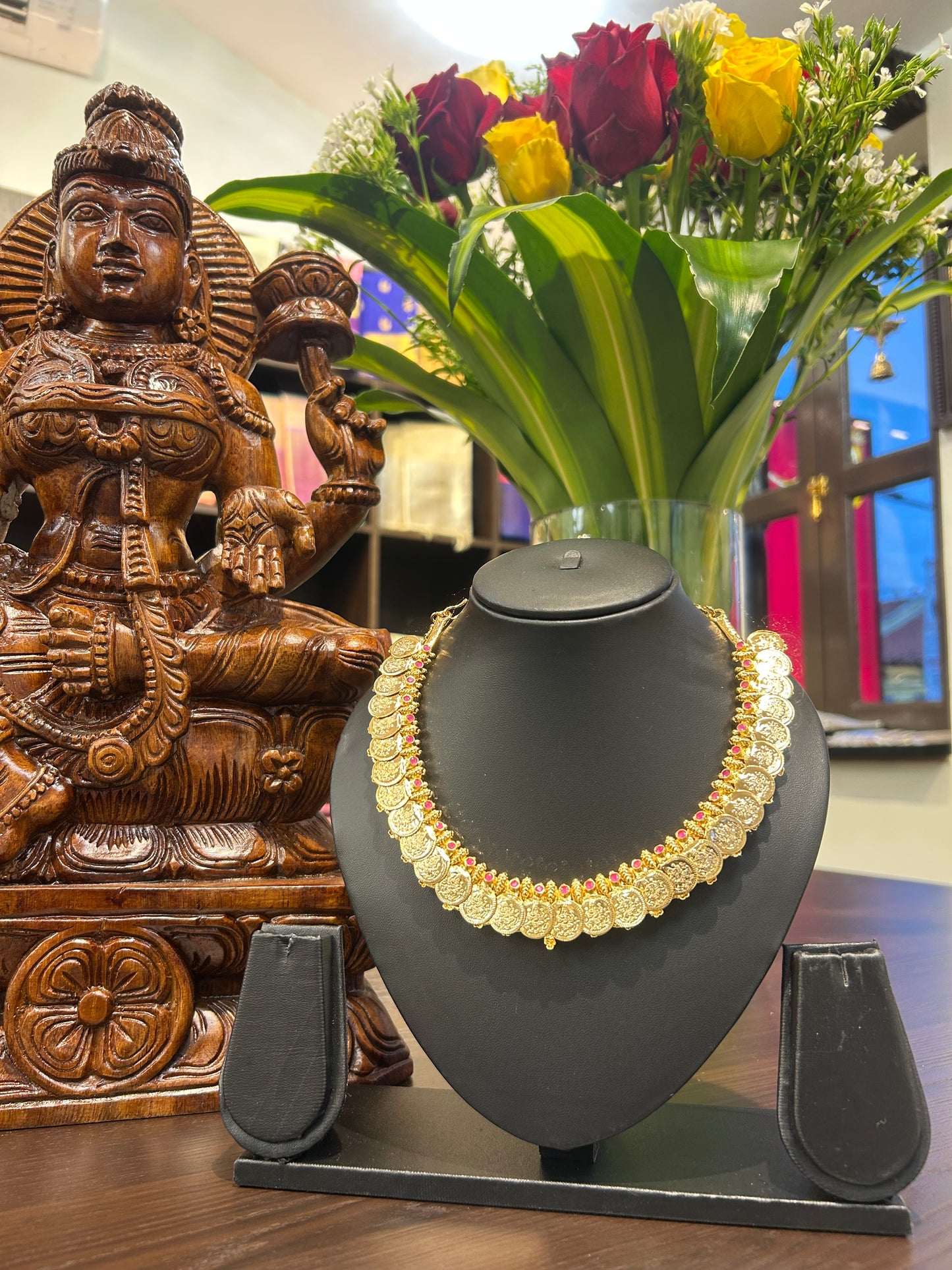 Kashika 916 Polish Dual Side Mango & Kasu Short Necklace