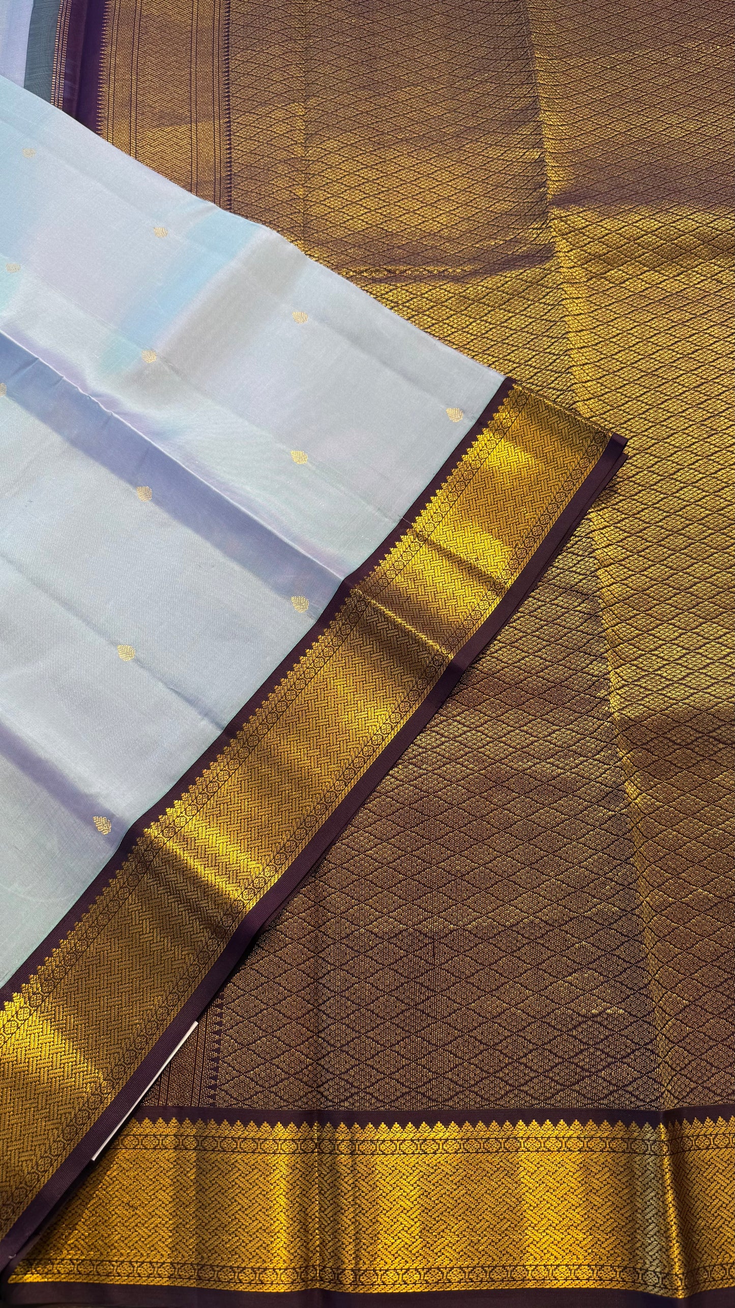 UNICORN WITH CONTRAST PURPLE HANDLOOM KANCHIPURAM SILK SAREE (KSS275)