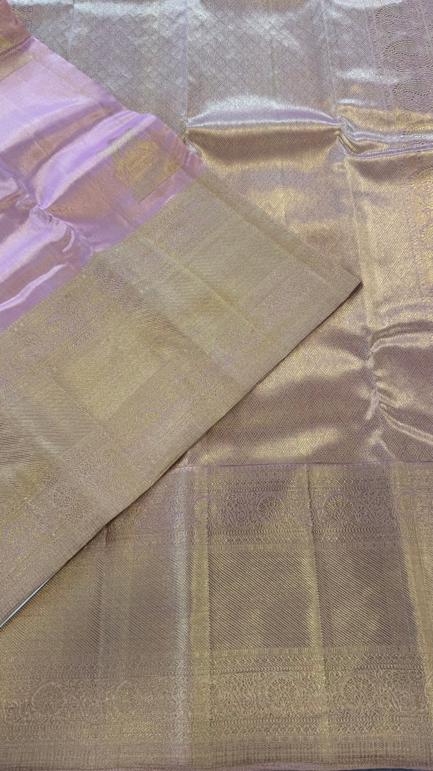 PASTEL PINK GOLD ZARI HANDLOOM KANICHIPURAM SILK SAREE (KSS193)