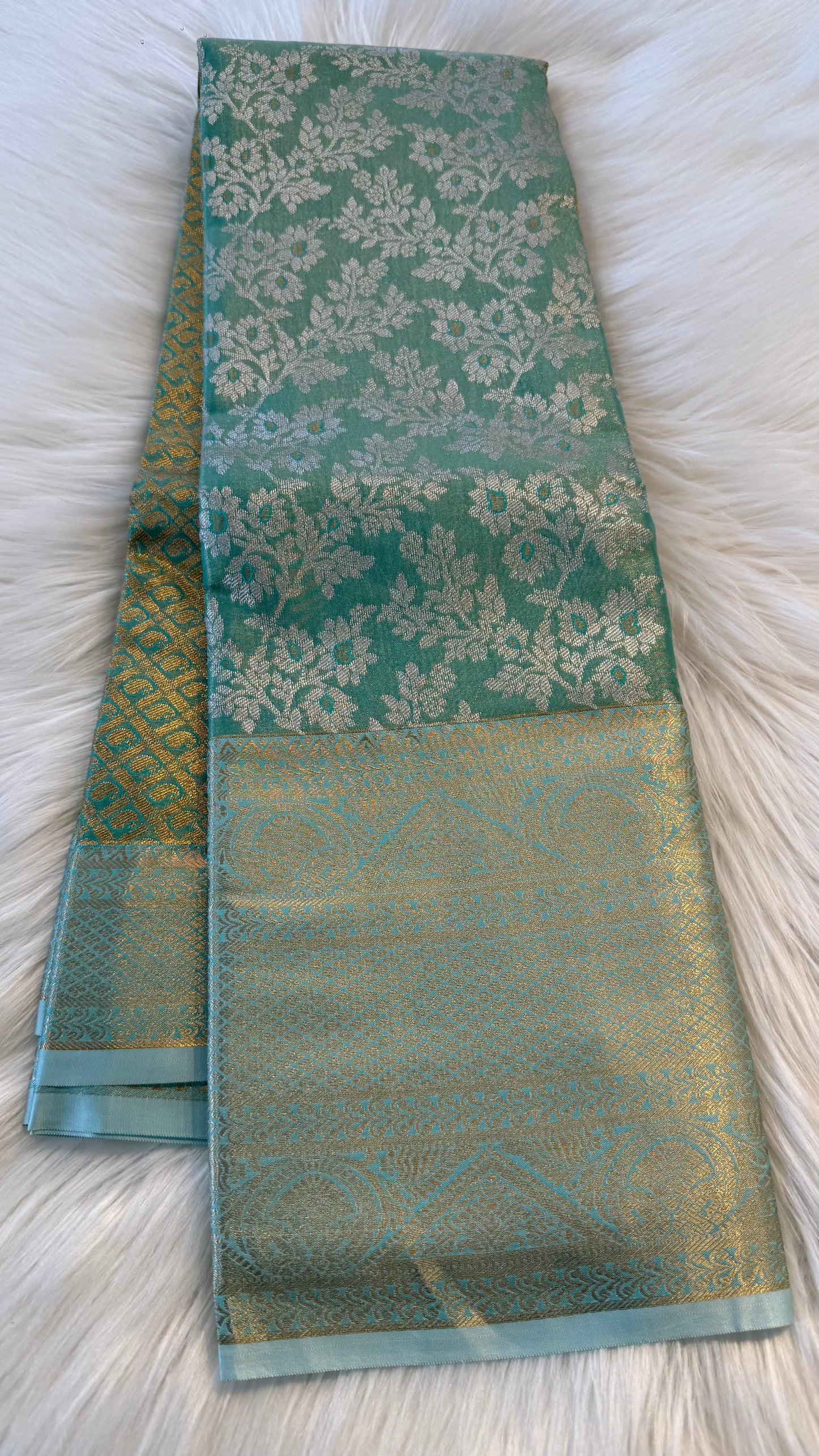 BLUE SEMI SILK KANICHIPURAM SILK SAREE (SSKS33)
