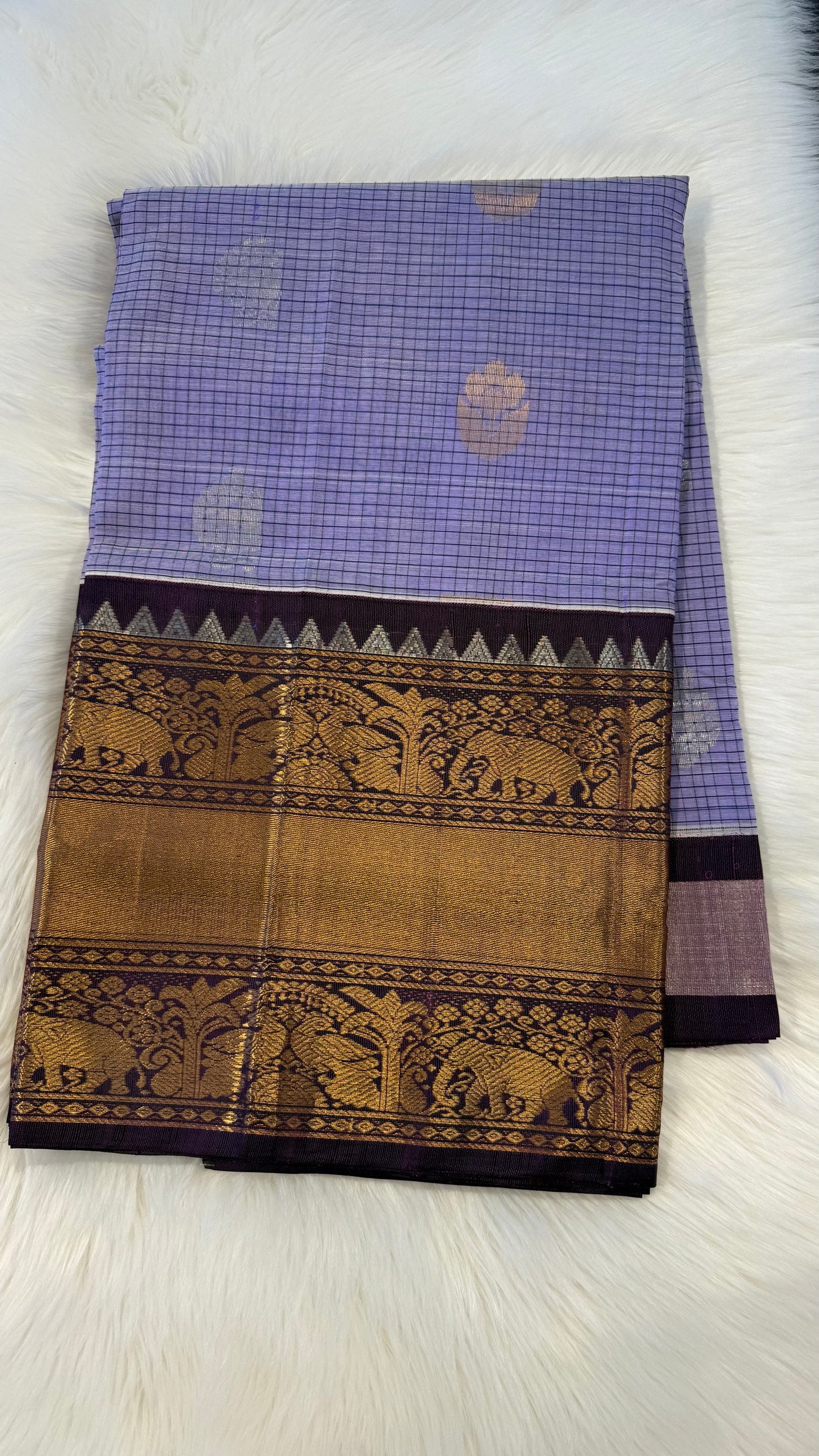 UNICORN PURPLE WITH CONTRAST PURPLE MANGALAGIRI SILK COTTON (MSC03)