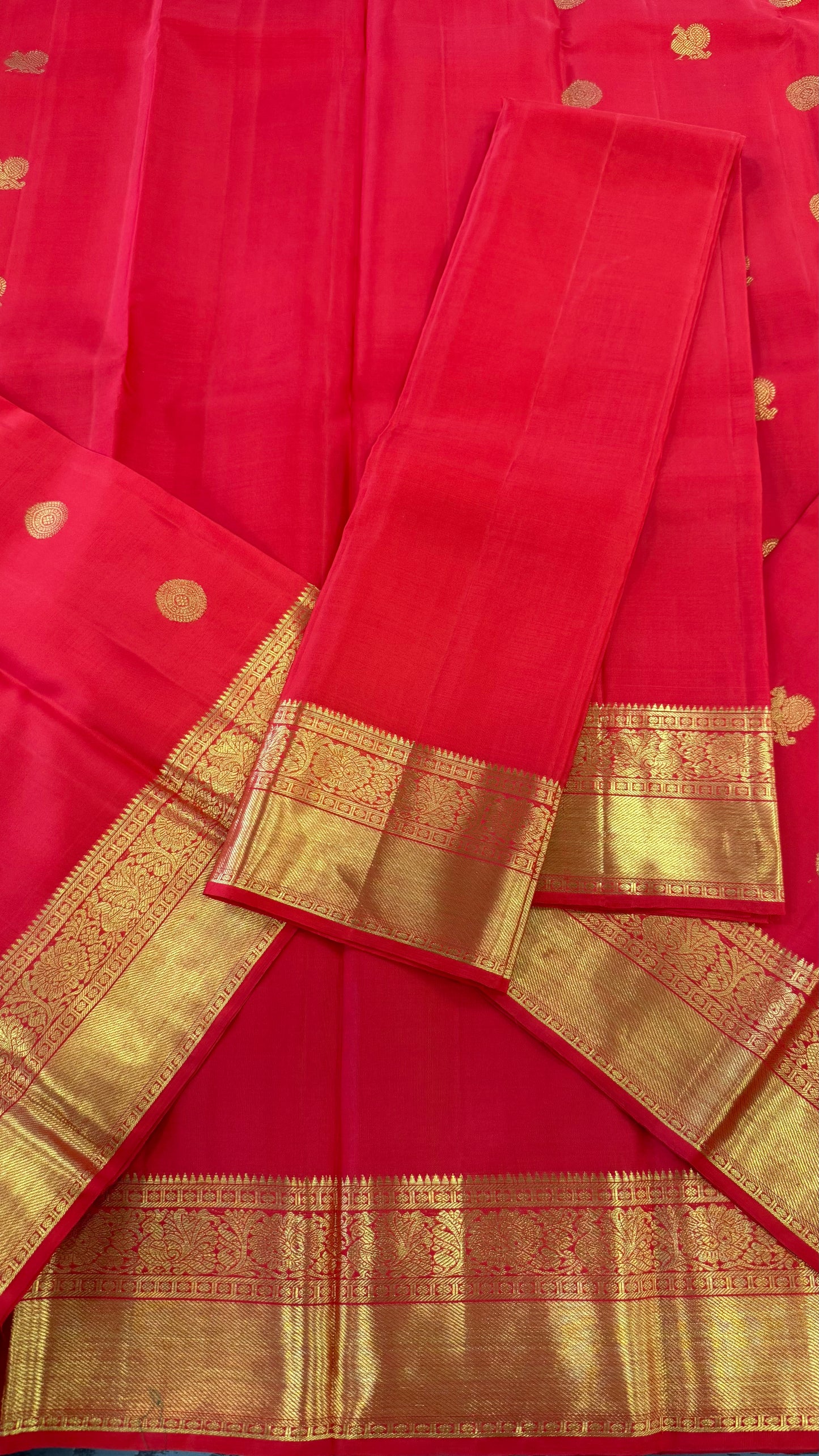 CHILI RED GOLD ZARI HANDLOOM KANICHIPURAM SILK SAREE (KSS83 / KSS154)