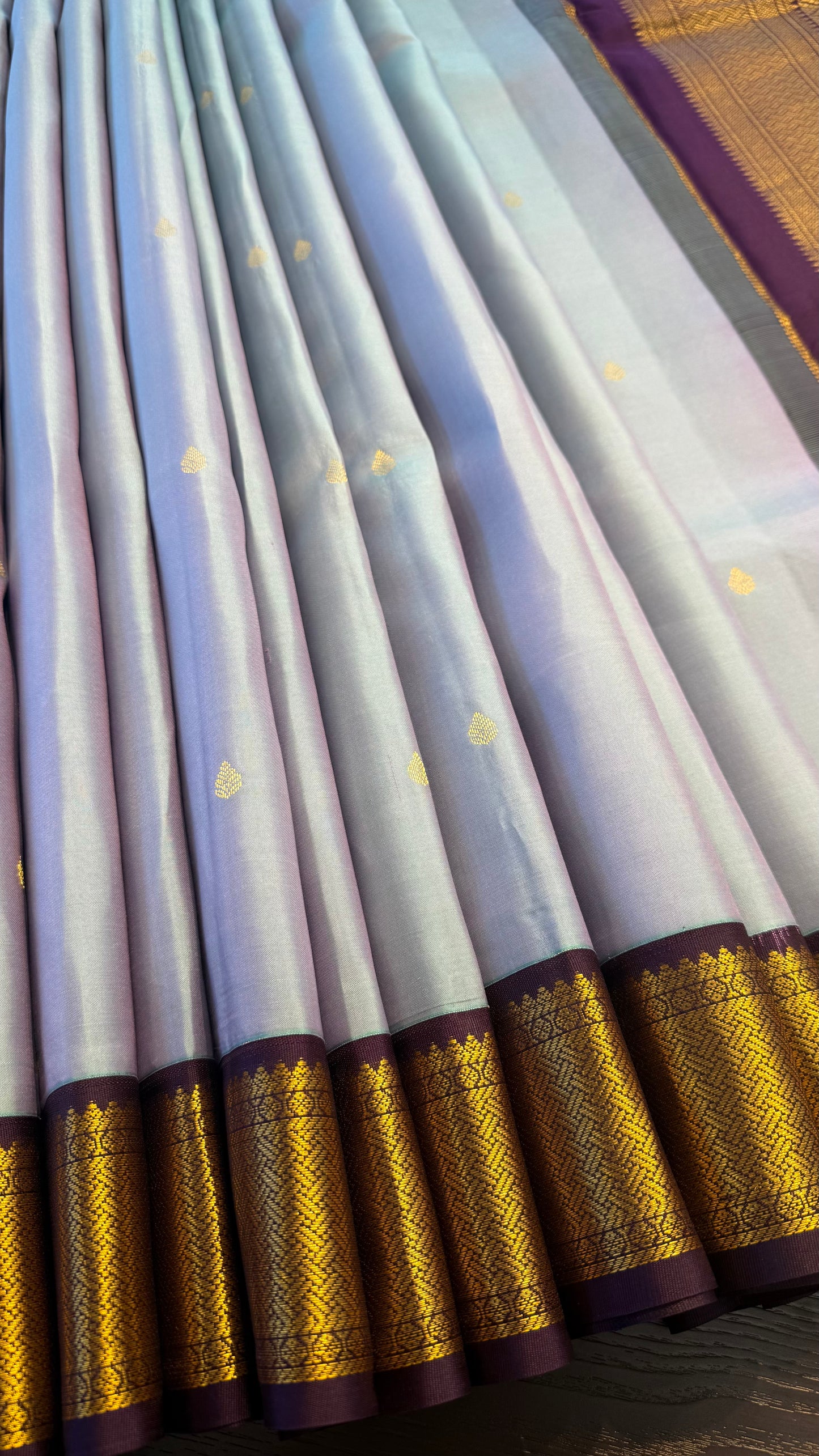 UNICORN WITH CONTRAST PURPLE HANDLOOM KANCHIPURAM SILK SAREE (KSS275)