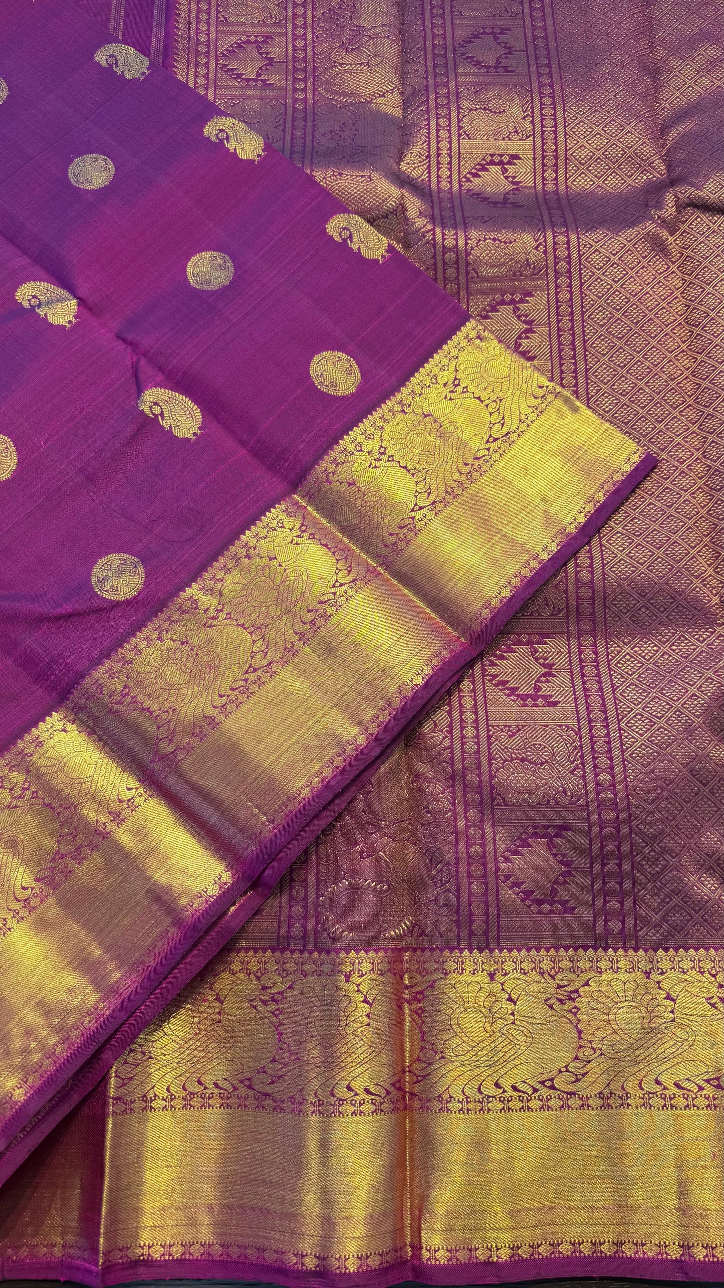 ROYAL PURPLE GOLD ZARI HANDLOOM KANCHIPURAM SILK SAREE (KSS107)