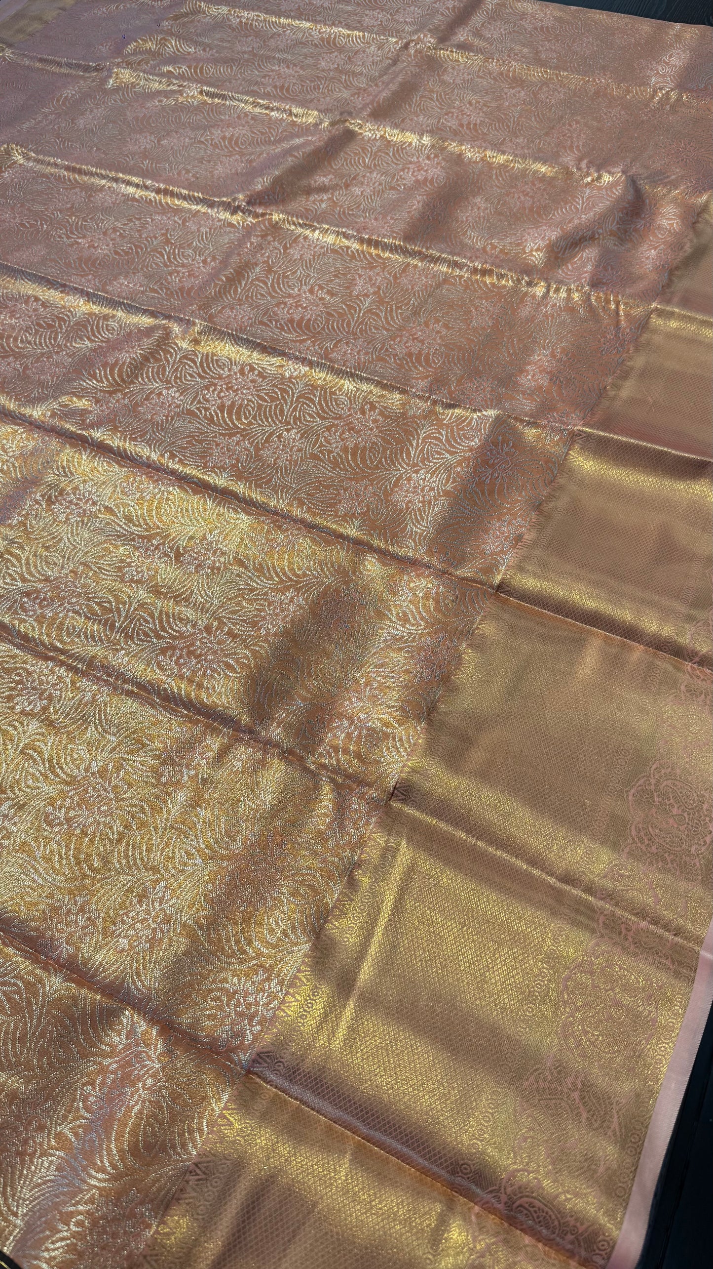 CORAL SEMI SILK KANICHIPURAM SILK SAREE (SSKS16)