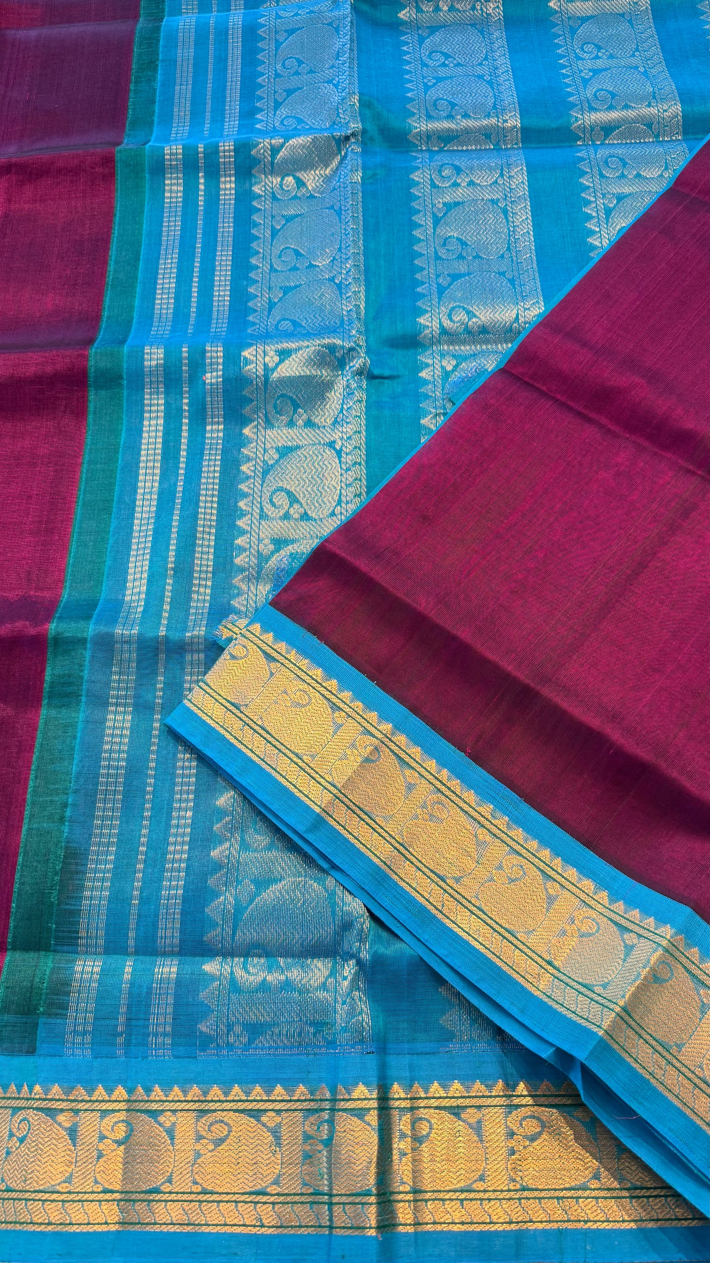 HANDLOOM KANCHIPURAM SILK COTTON (KSC218)