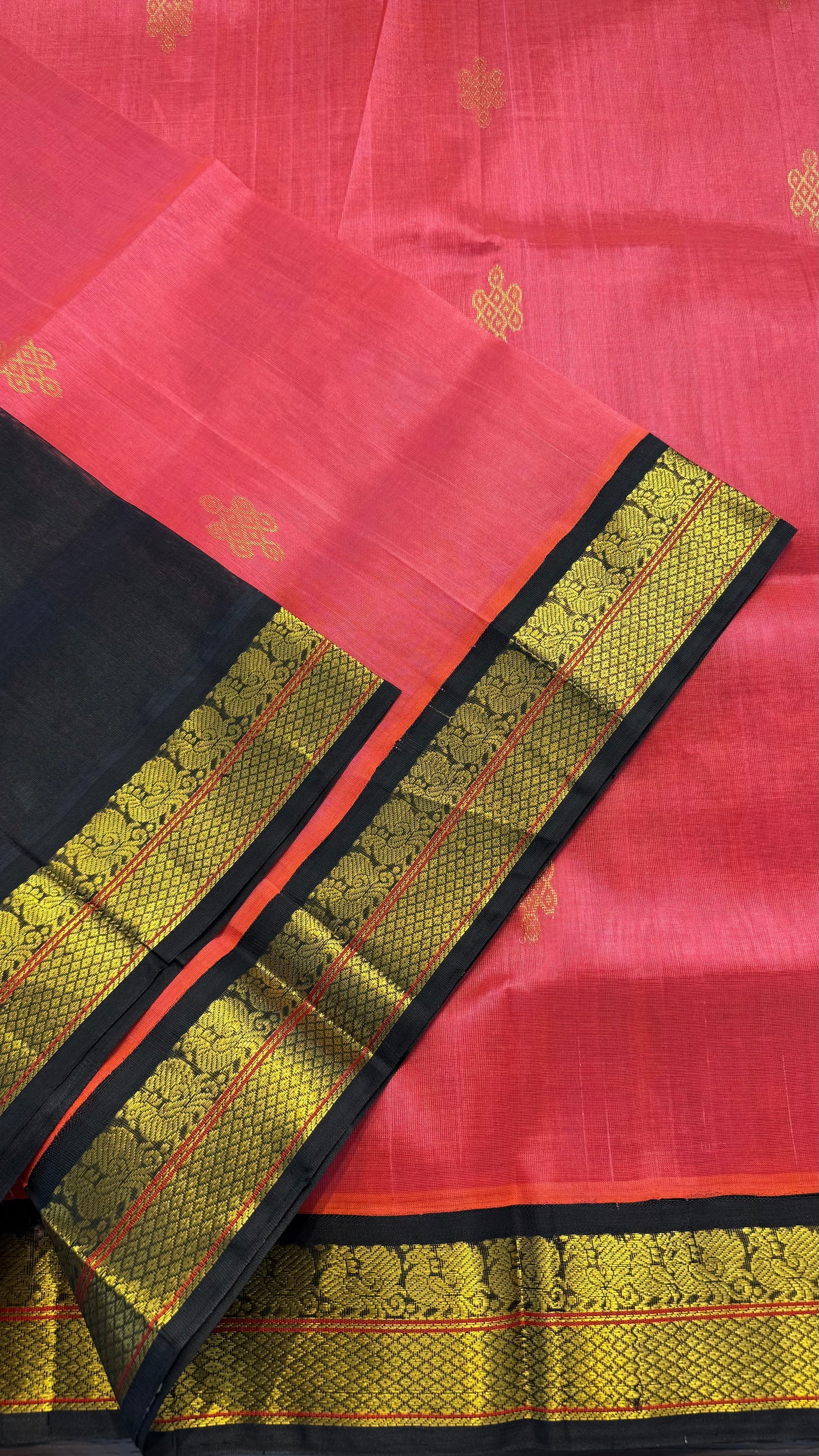 KANAKAMBARAM WITH CONTRAST DARK BROWN KANCHIPURAM SILK COTTON (KSC11)
