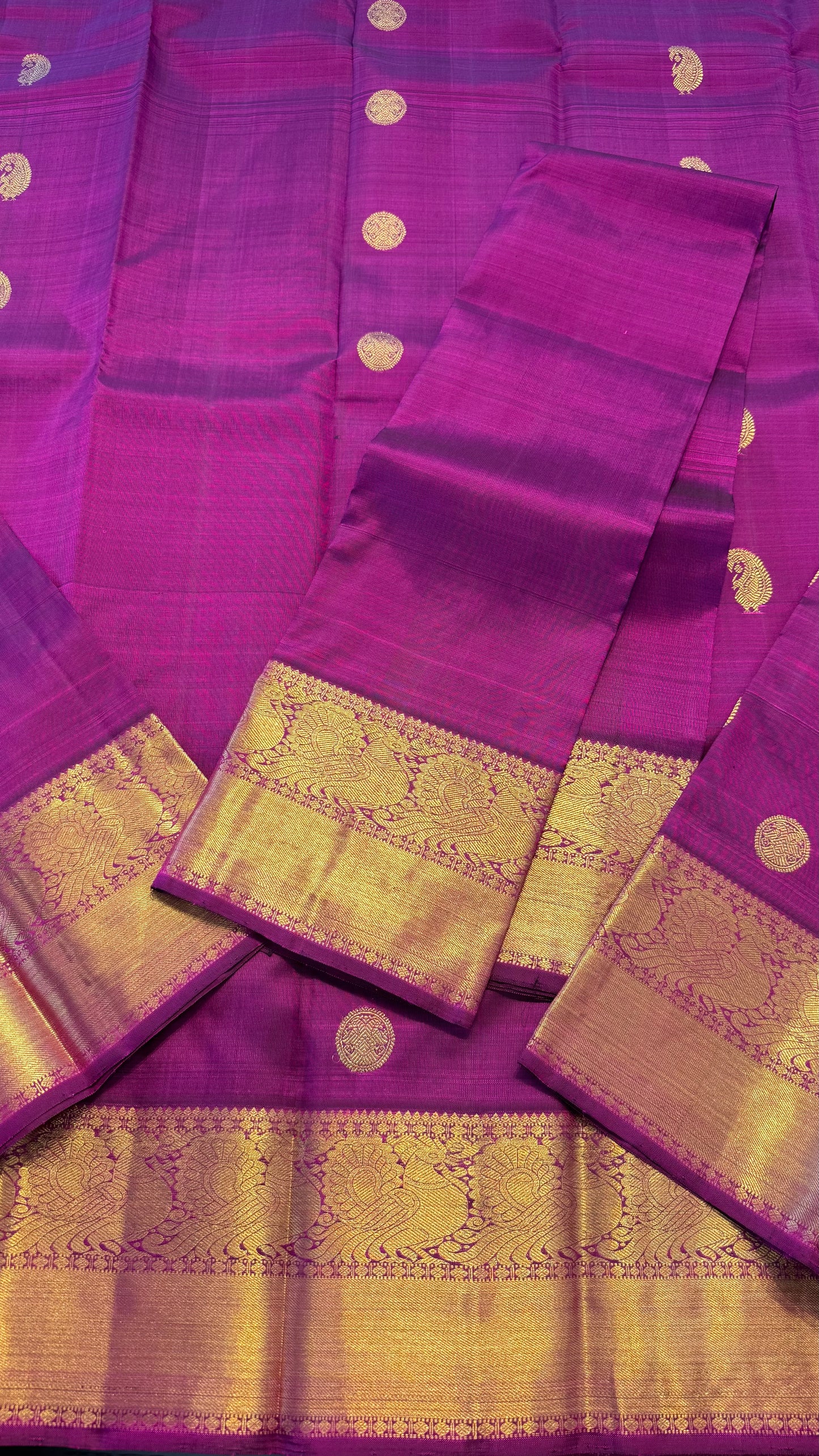ROYAL PURPLE GOLD ZARI HANDLOOM KANCHIPURAM SILK SAREE (KSS107)