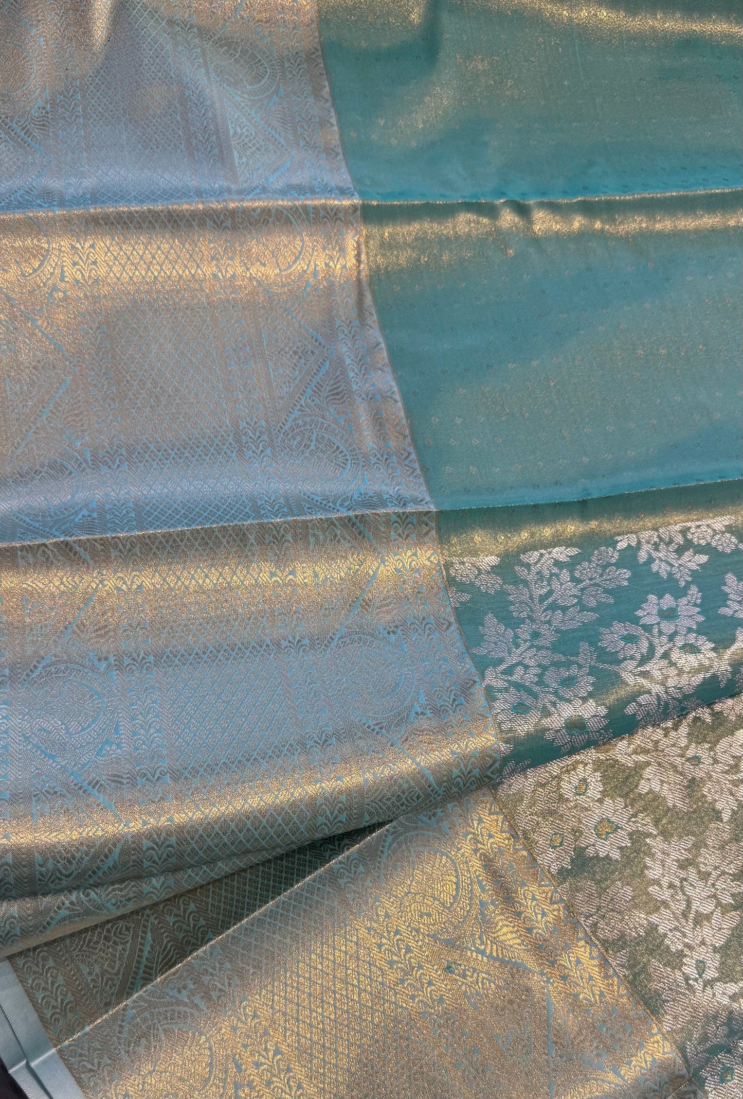 BLUE SEMI SILK KANICHIPURAM SILK SAREE (SSKS33)