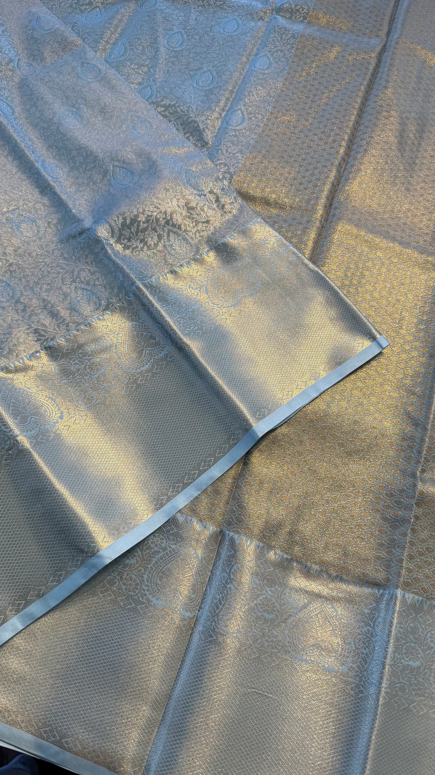 BLUE SEMI SILK KANICHIPURAM SILK SAREE (SSKS29)