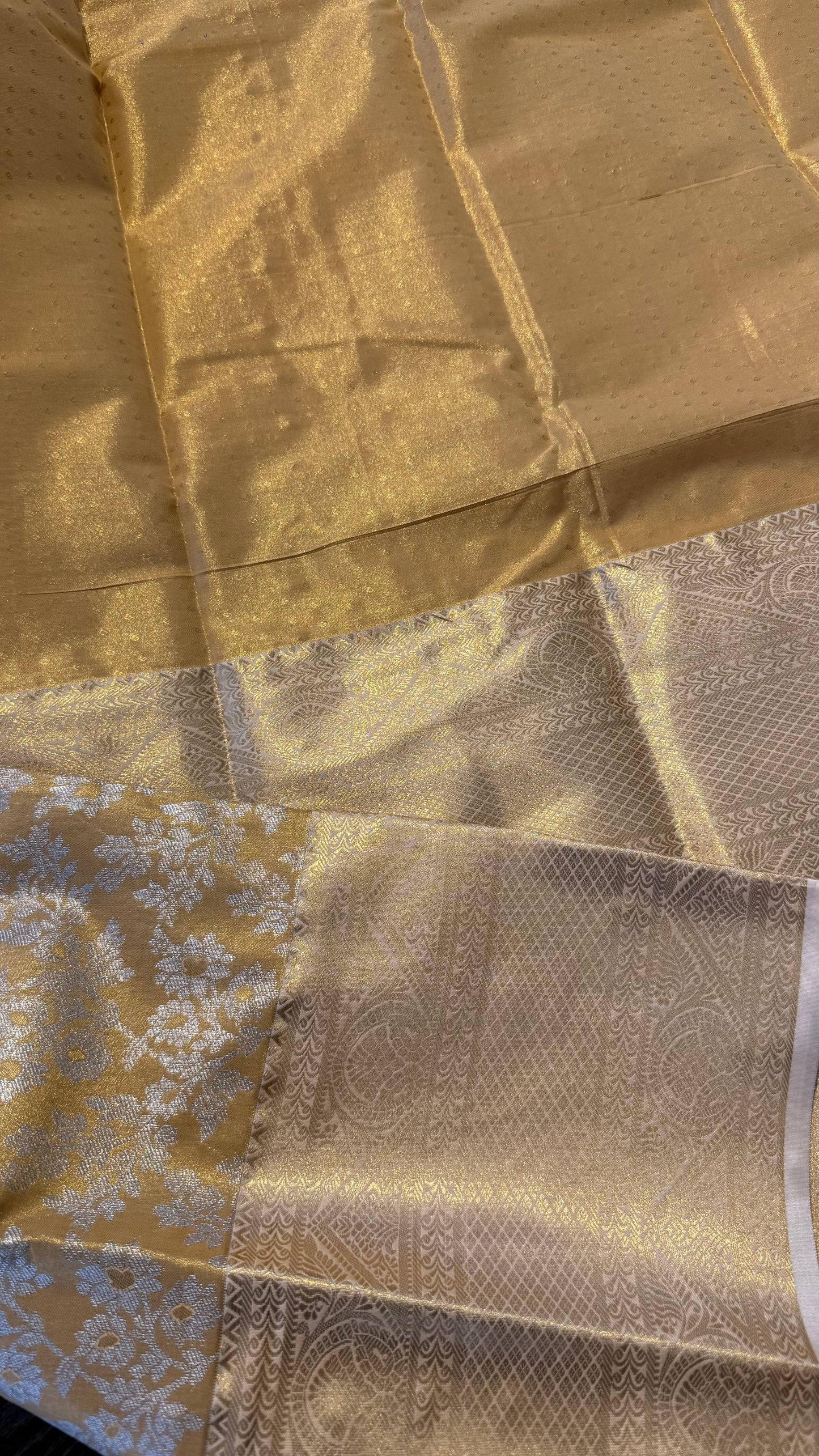 AMBER GOLD SEMI SILK KANICHIPURAM SILK SAREE (SSKS13)