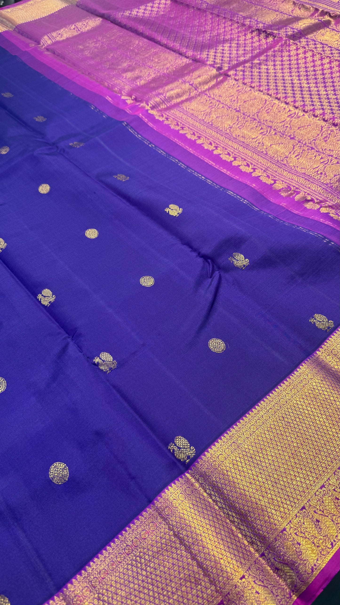 PURPLE GOLD ZARI HANDLOOM KANICHIPURAM SILK SAREE (KSS116)
