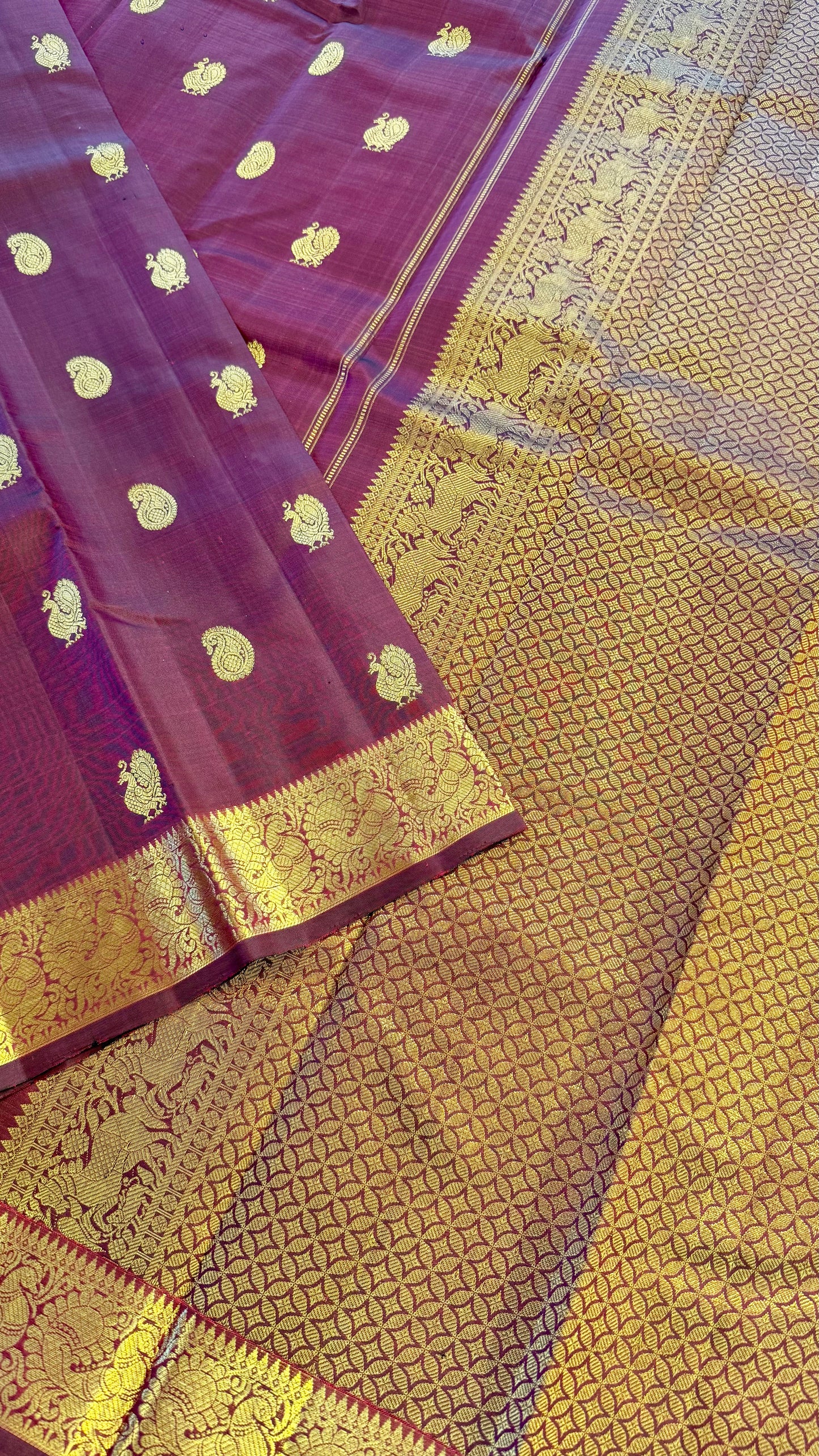 MULBERRY MAROON HANDLOOM KANICHIPURAM SILK SAREE (KSS17)