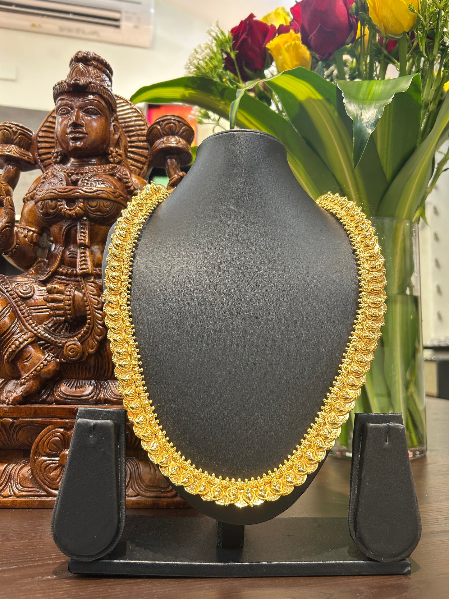 Jivika 916 Polish Dual Side Mango & Kasu Long Necklace