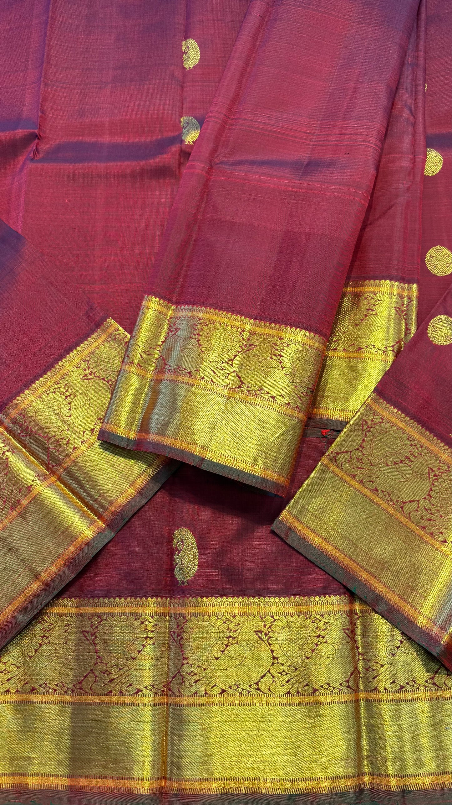 MAROON GOLD ZARI HANDLOOM KANICHIPURAM SILK SAREE (KSS124)