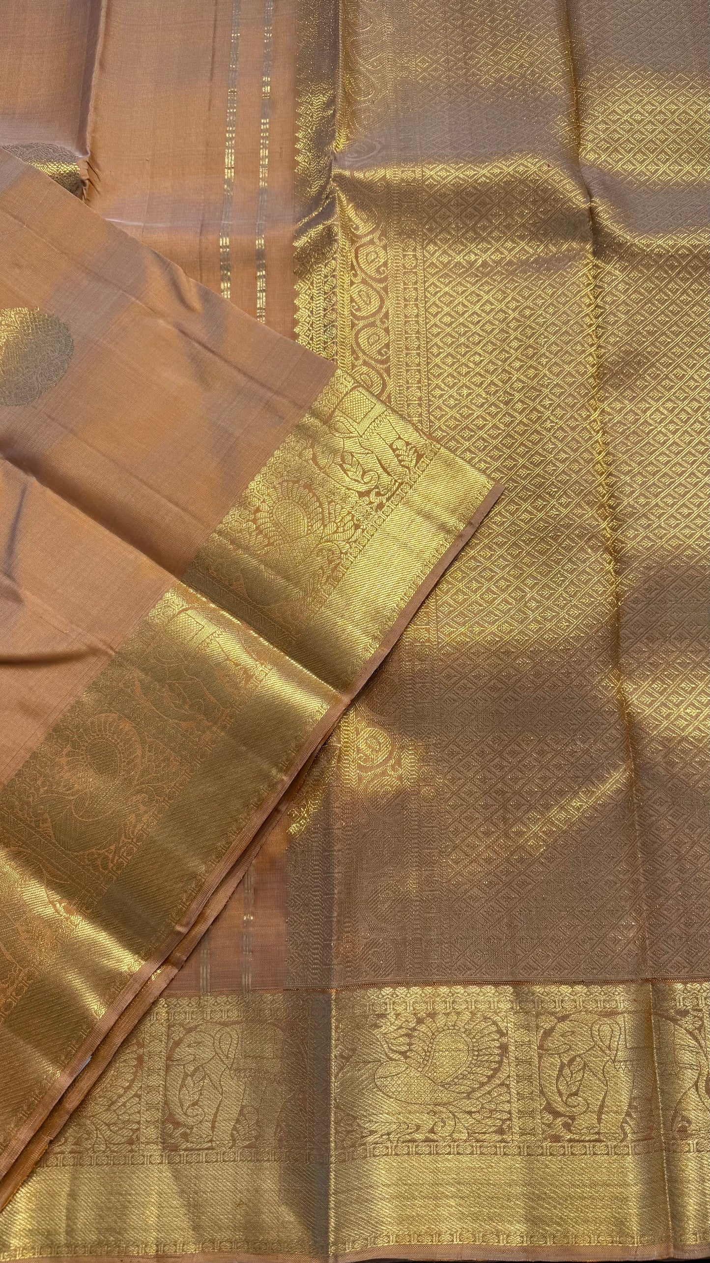 GOLD HANDLOOM KANCHIPURAM SILK SAREE (KSS399)