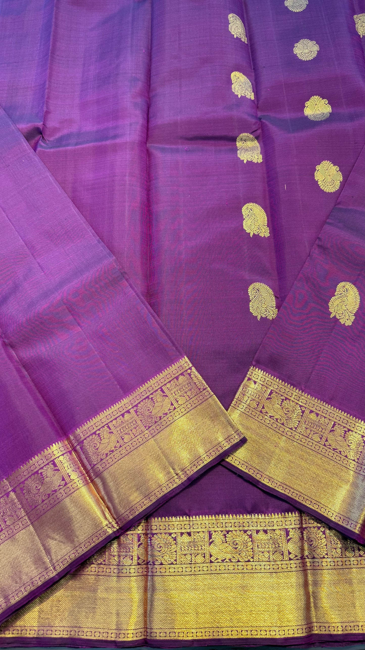 VADAMALI PURPLE GOLD ZARI HANDLOOM KANCHIPURAM SILK SAREE (KSS73)