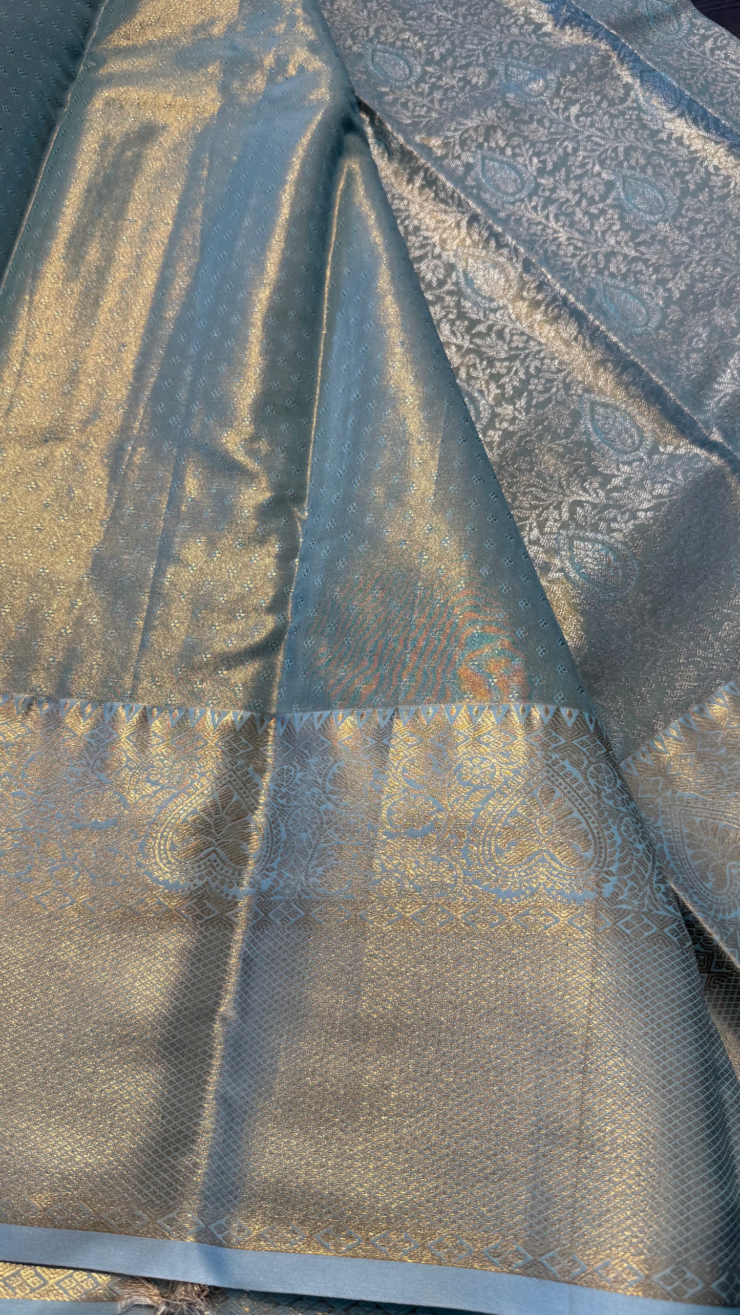 BLUE SEMI SILK KANICHIPURAM SILK SAREE (SSKS29)