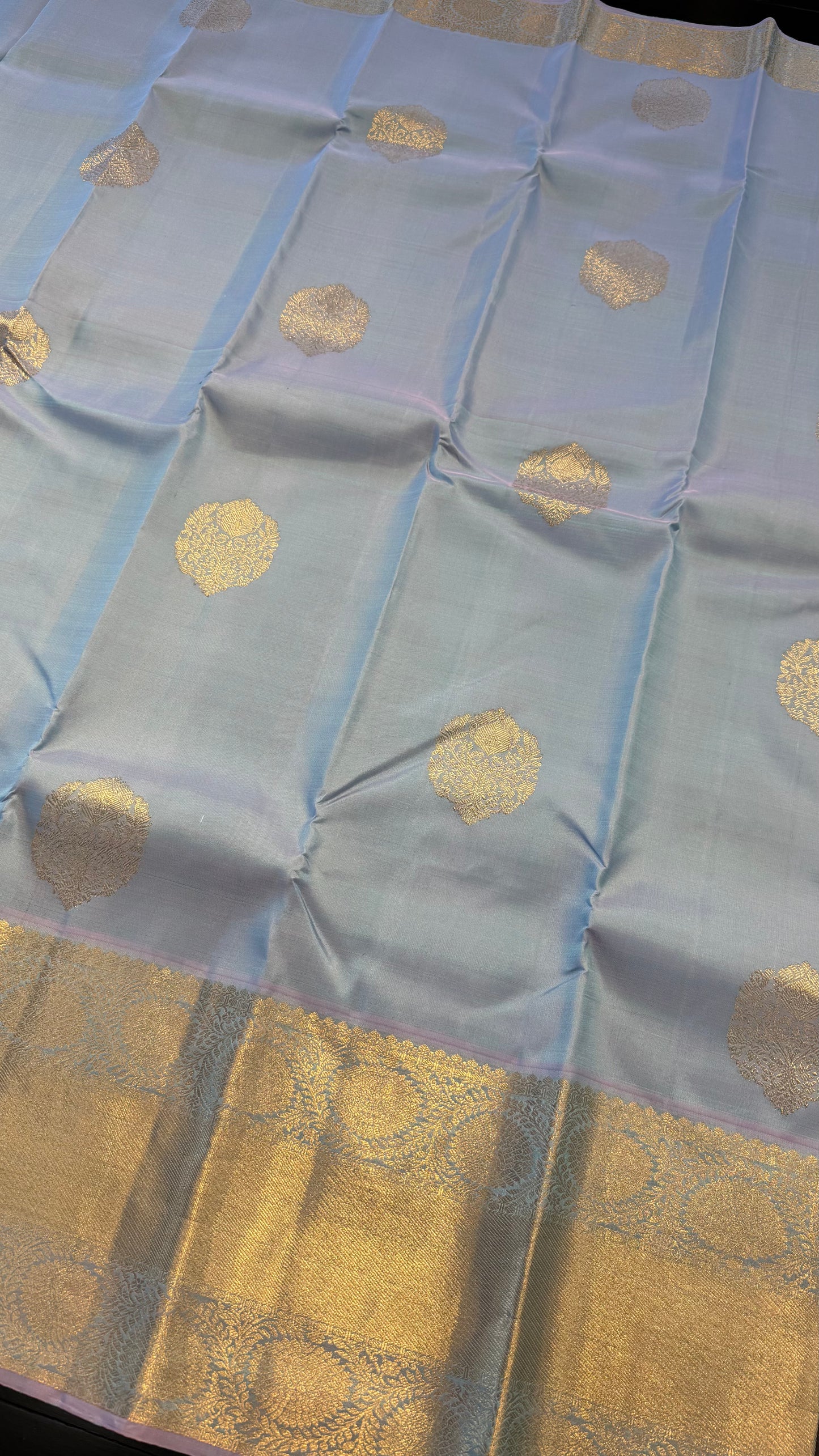UNICORN BLUE HANDLOOM KANCHIPURAM SILK SAREE (KSS275)