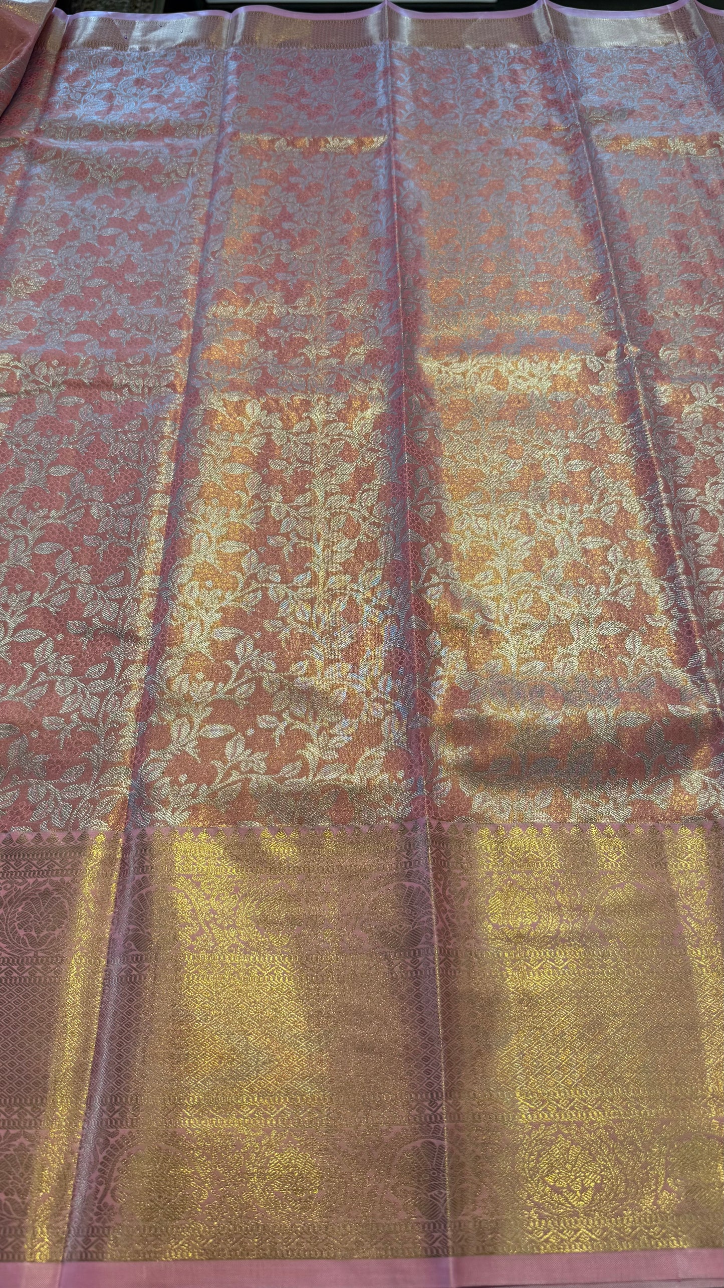 SALMON SEMI SILK KANICHIPURAM SILK SAREE (SSKS08)