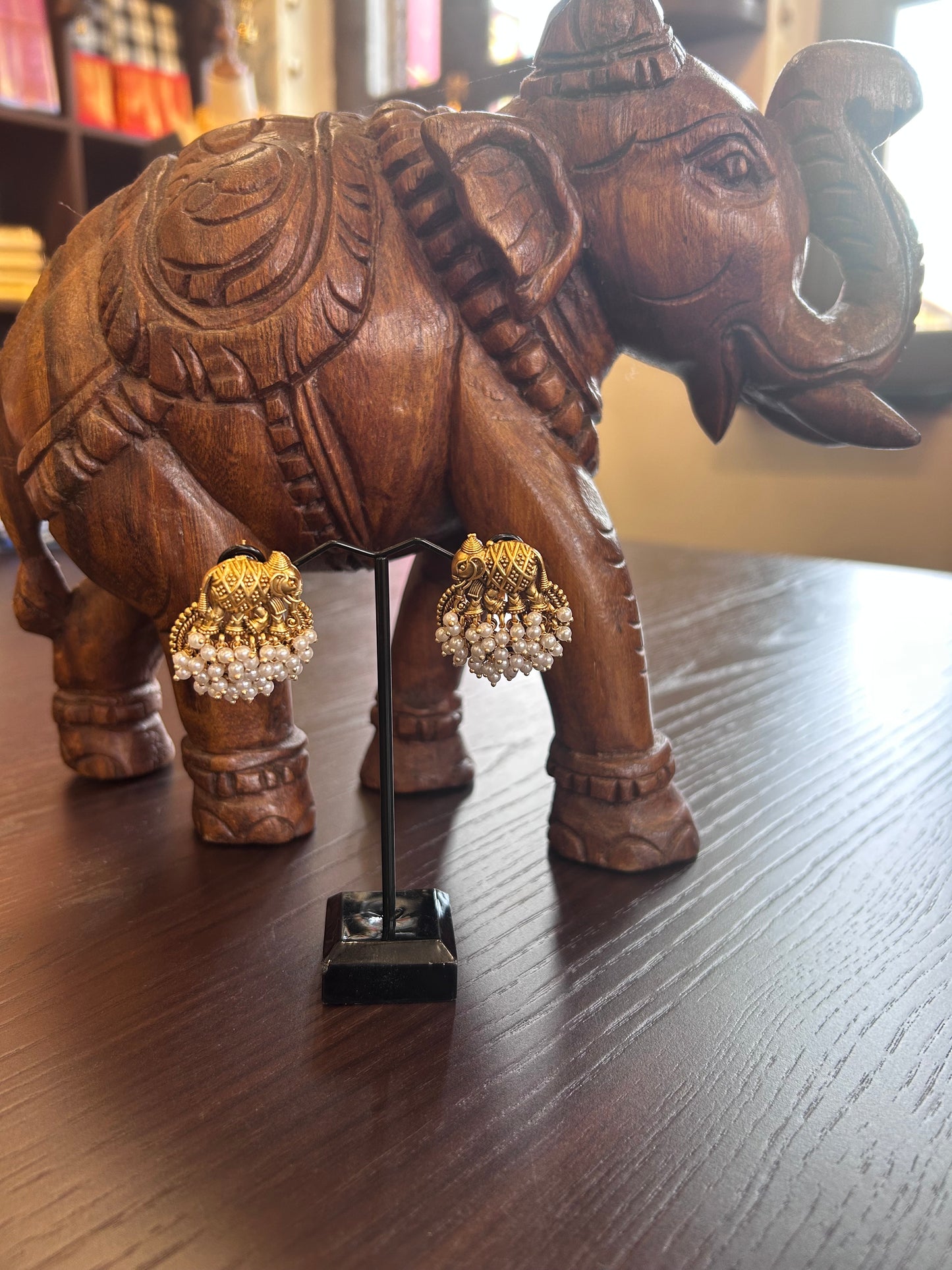 Elephant with White Beads
