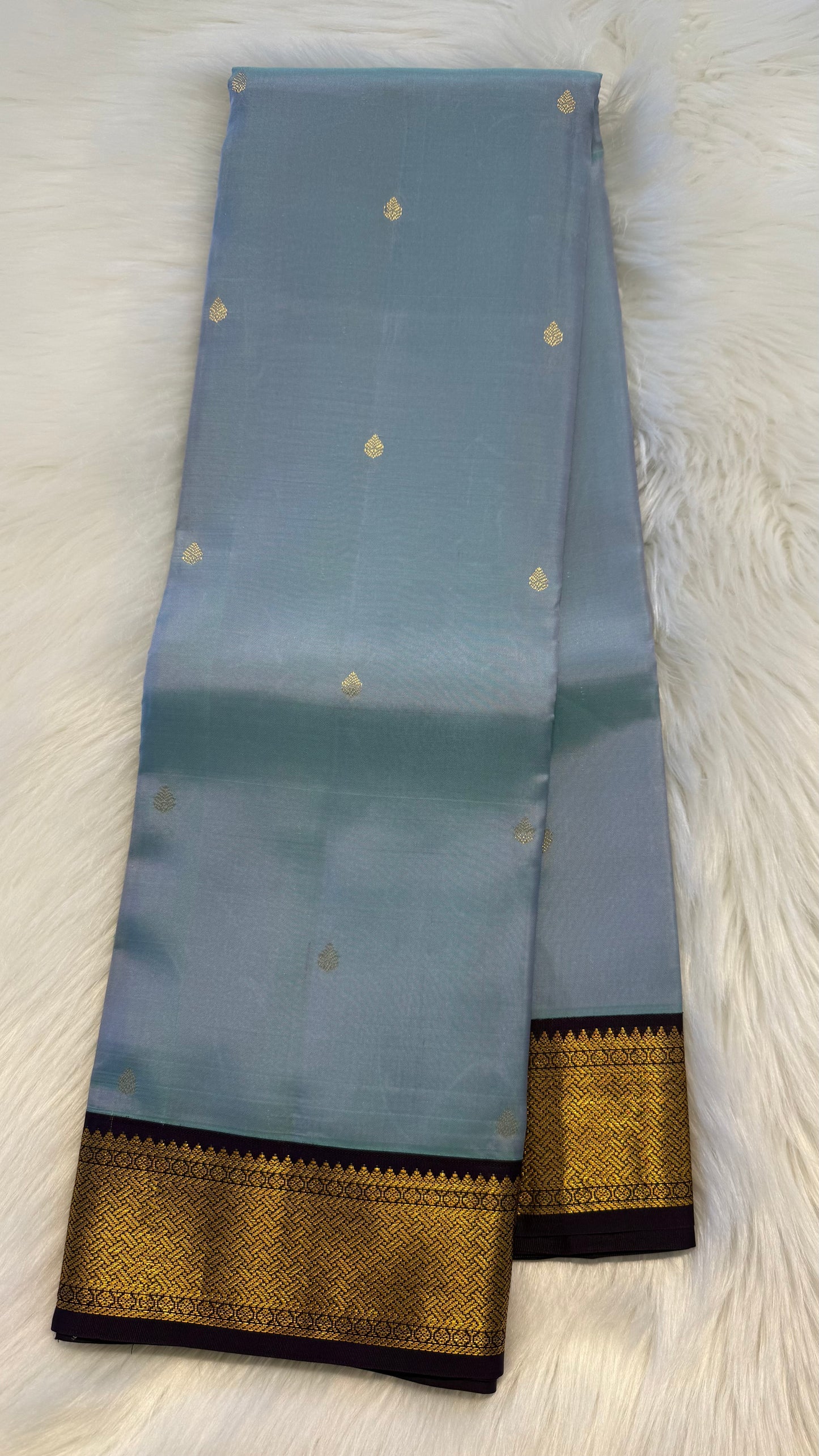 UNICORN WITH CONTRAST PURPLE HANDLOOM KANCHIPURAM SILK SAREE (KSS275)
