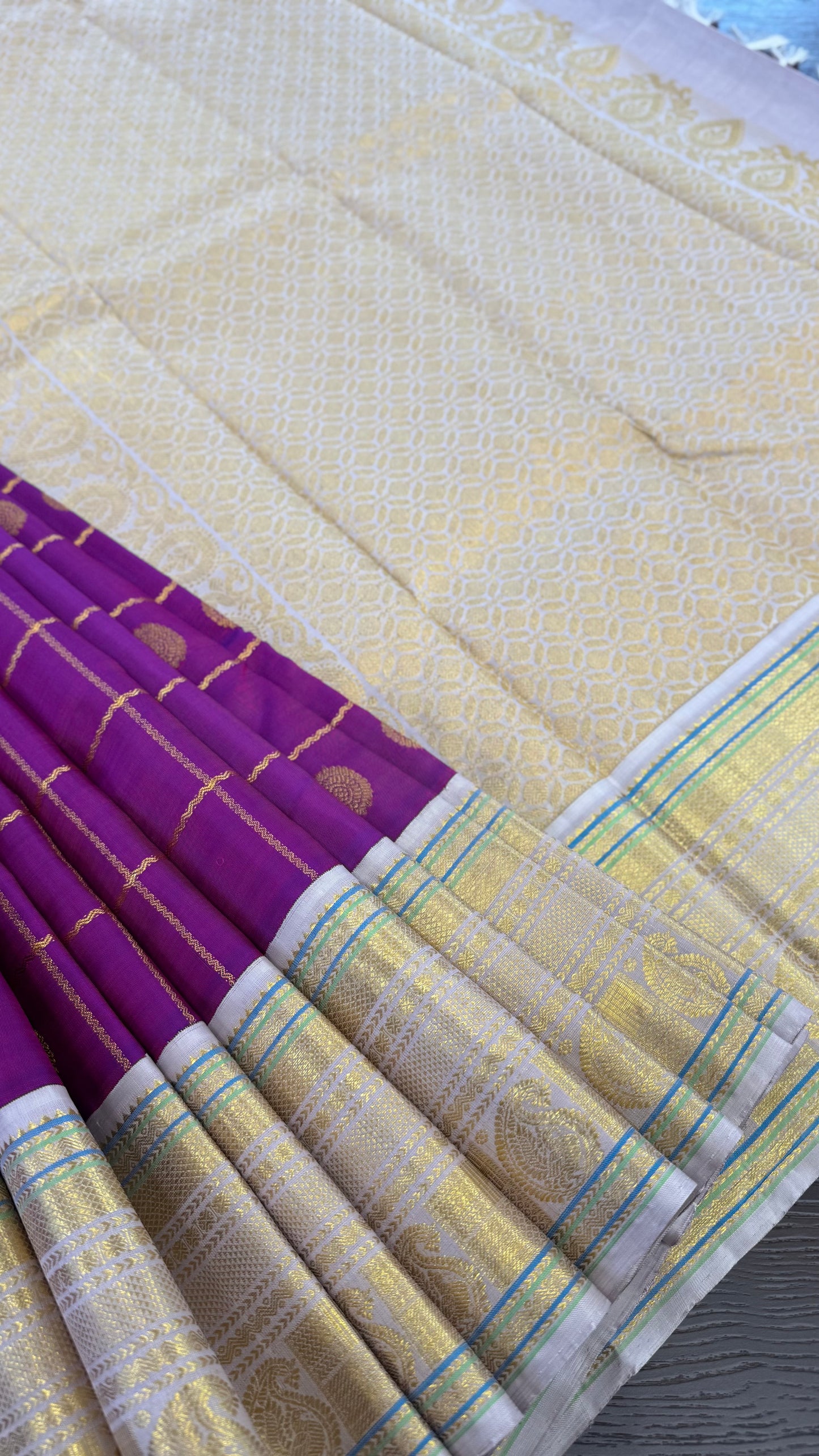 TRADITIONAL VADAMALLI KATTAM HANDLOOM KANICHIPURAM SILK SAREE (KSS229)