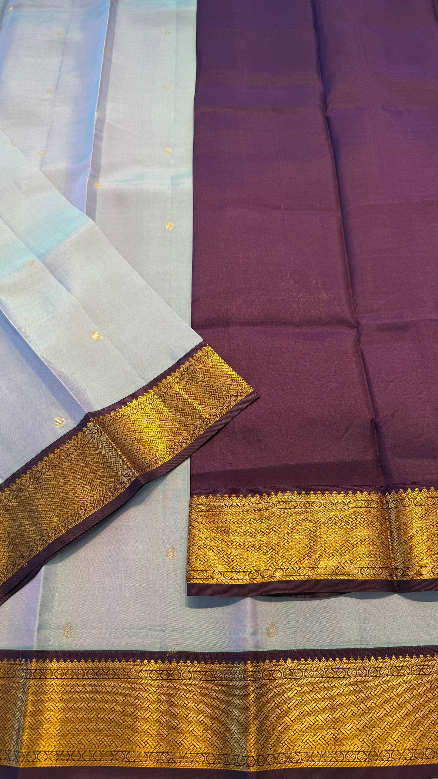 UNICORN WITH CONTRAST PURPLE HANDLOOM KANCHIPURAM SILK SAREE (KSS275)