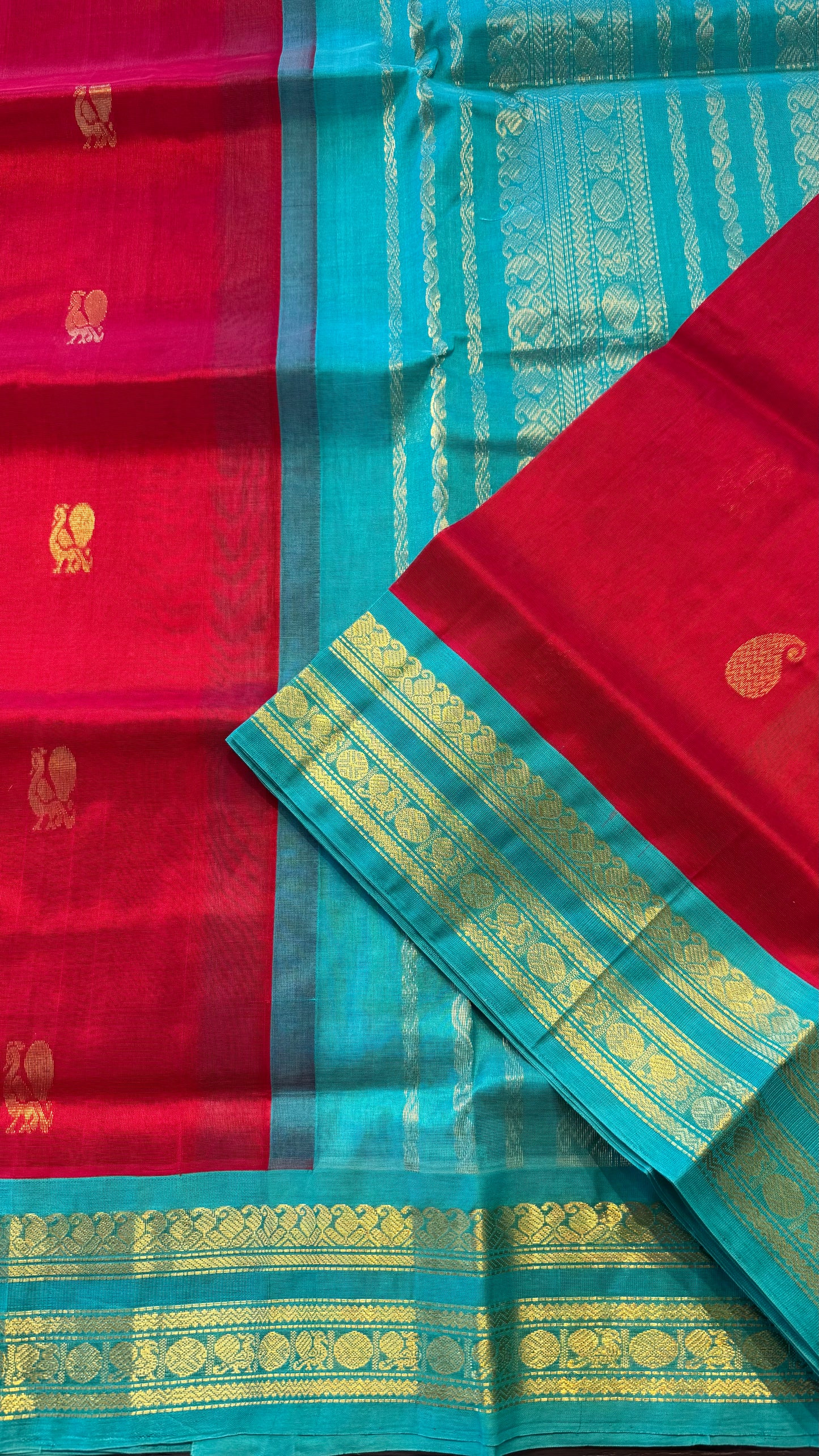 HANDLOOM KANCHIPURAM SILK COTTON (KSC222)
