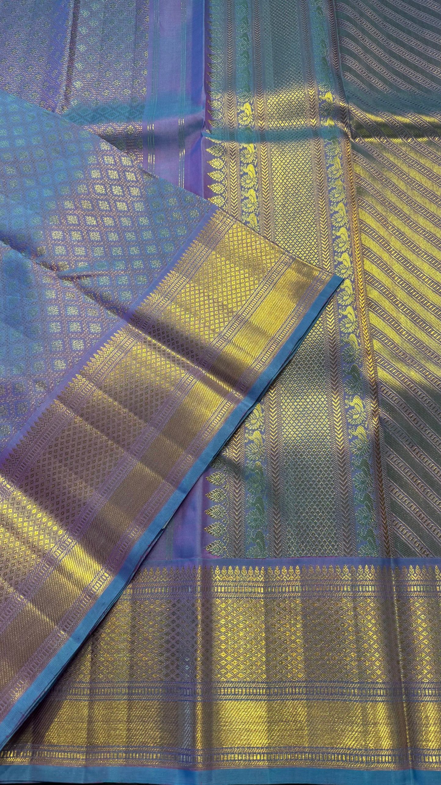 UNICORN GOLD FULL ZARI HANDLOOM KANCHIPURAM SILK SAREE (KSS307)