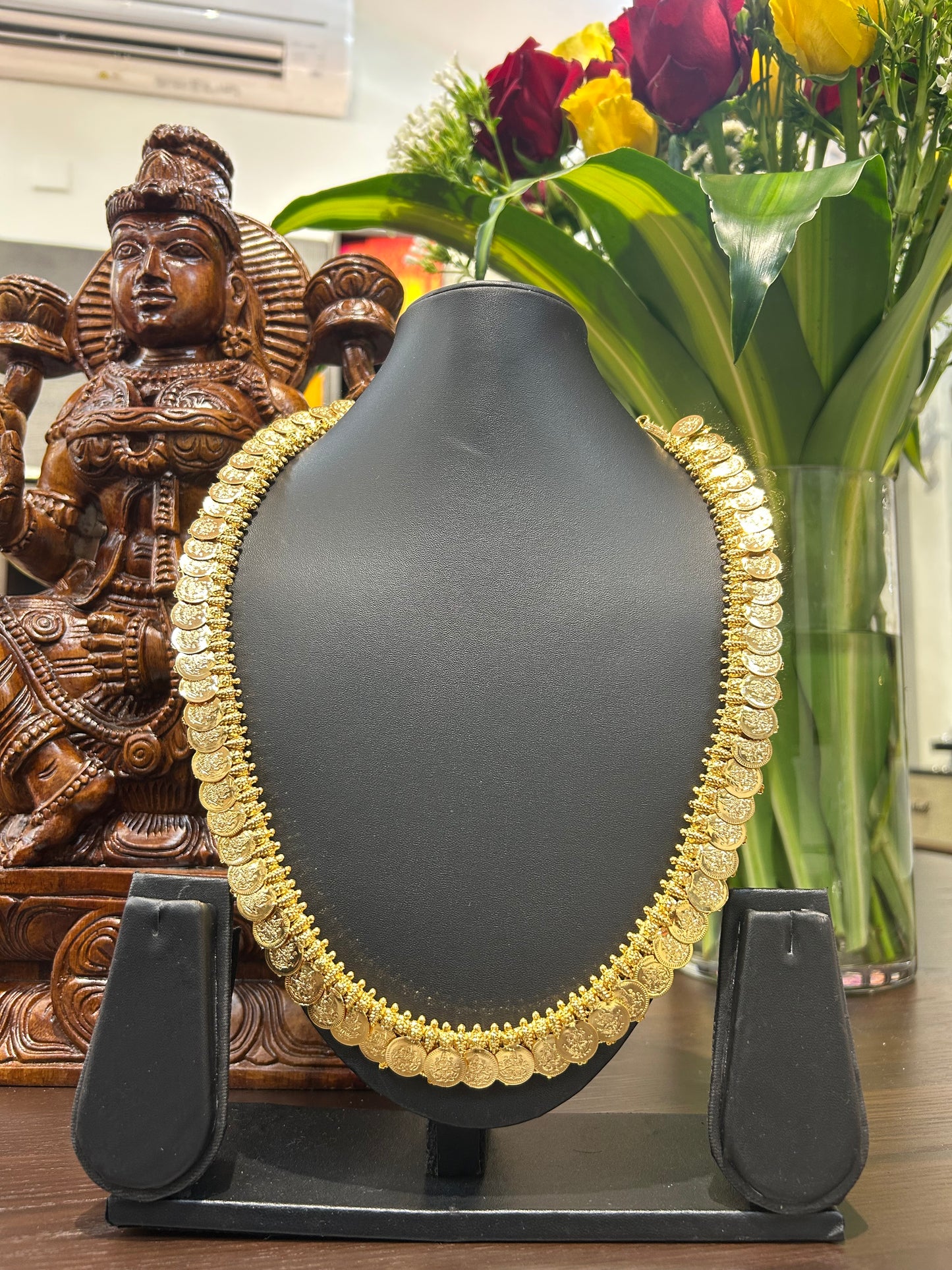Jivika 916 Polish Dual Side Mango & Kasu Long Necklace