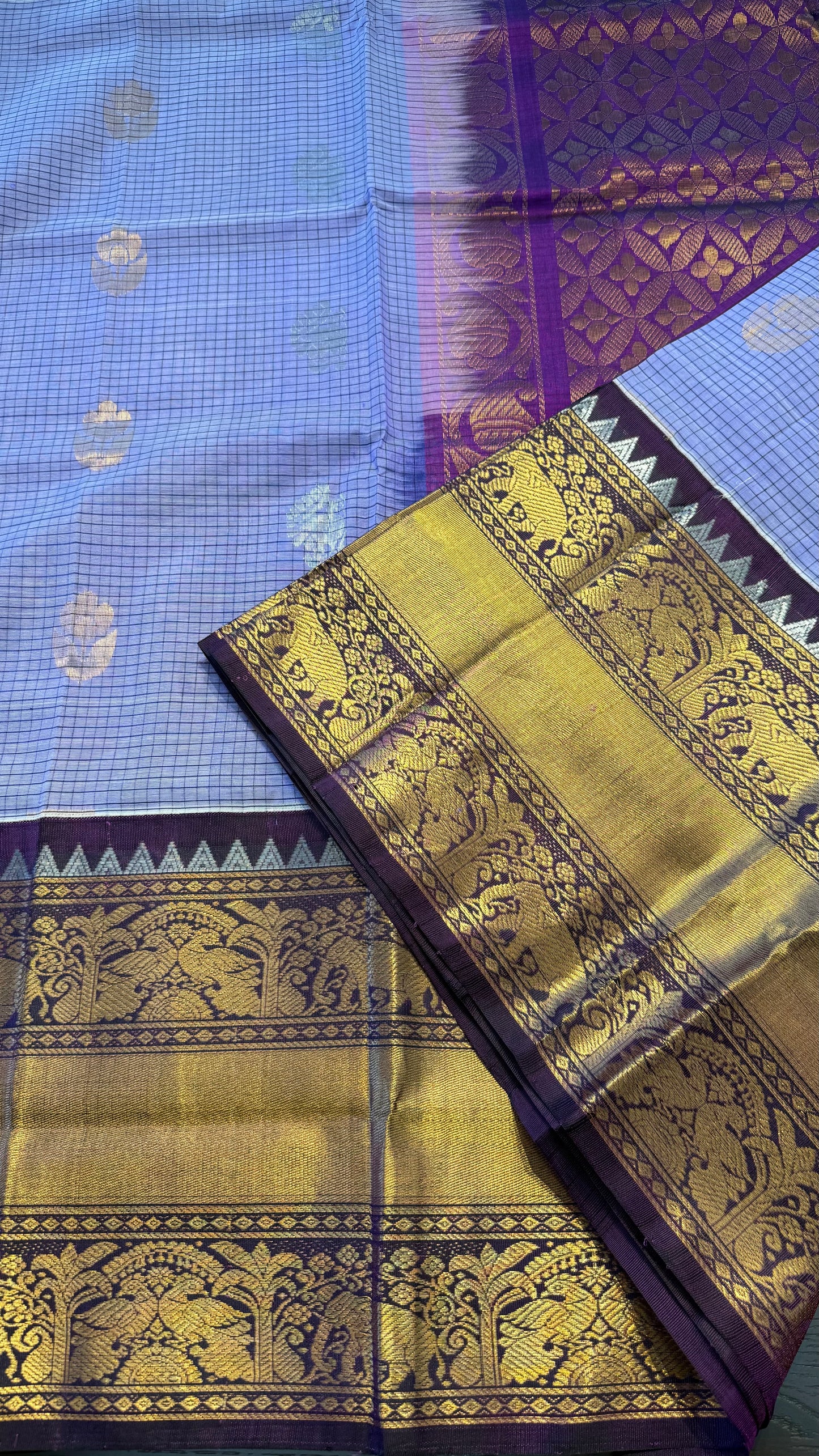 UNICORN PURPLE WITH CONTRAST PURPLE MANGALAGIRI SILK COTTON (MSC03)