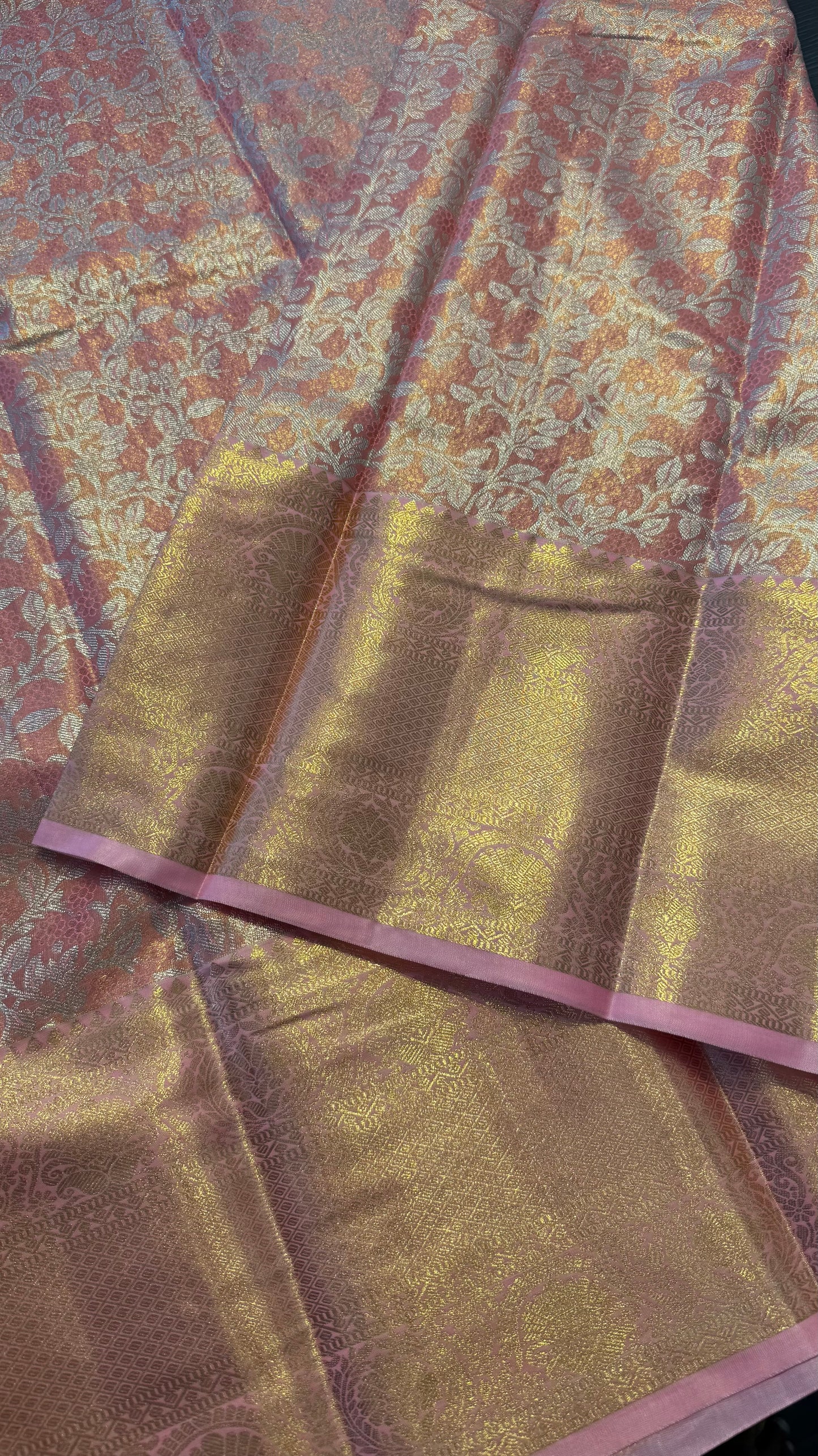 SALMON SEMI SILK KANICHIPURAM SILK SAREE (SSKS08)