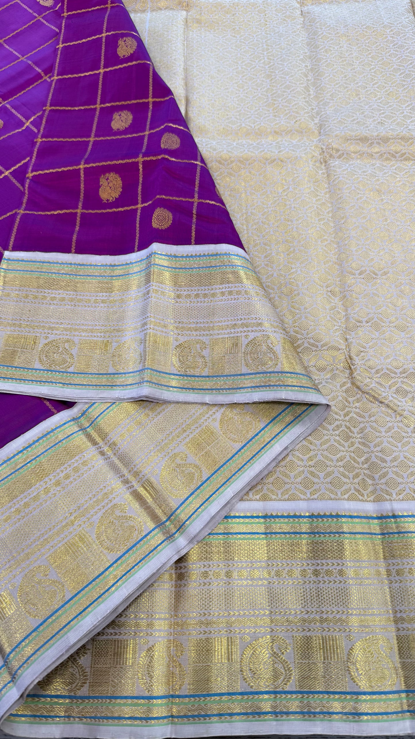 TRADITIONAL VADAMALLI KATTAM HANDLOOM KANICHIPURAM SILK SAREE (KSS229)