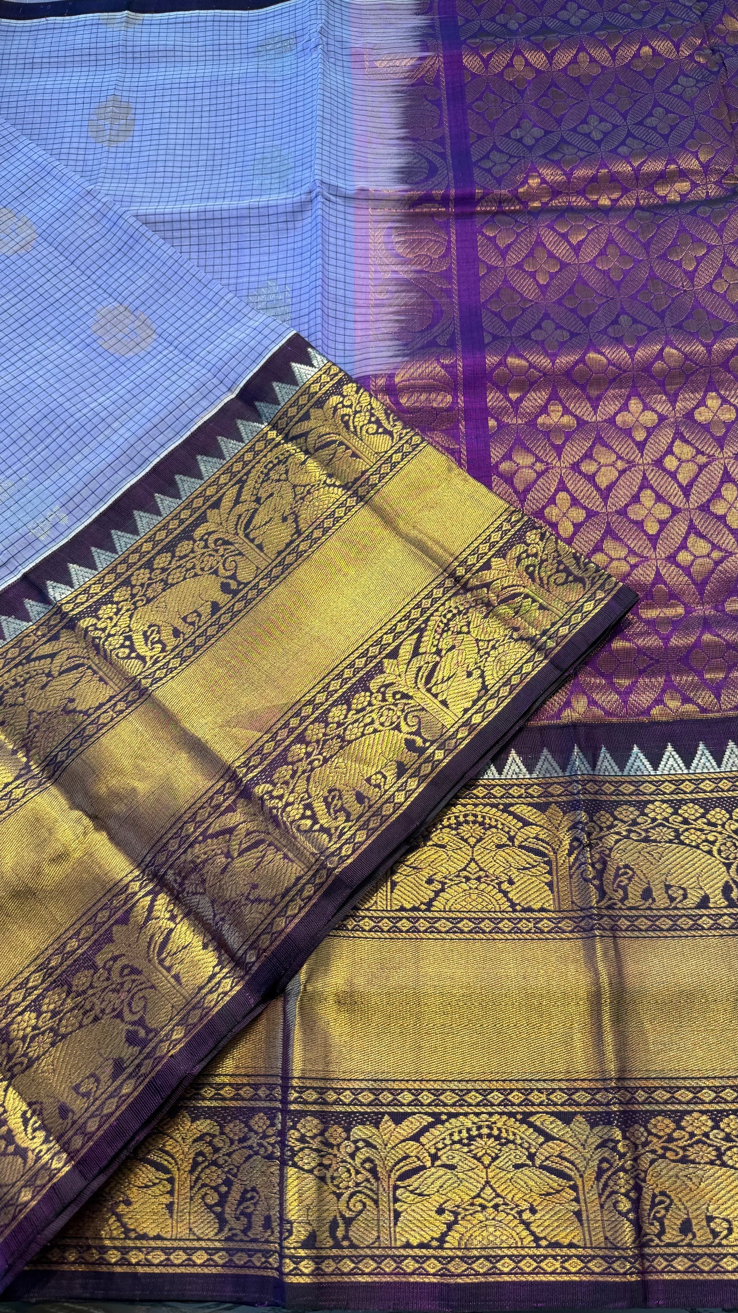 UNICORN PURPLE WITH CONTRAST PURPLE MANGALAGIRI SILK COTTON (MSC03)