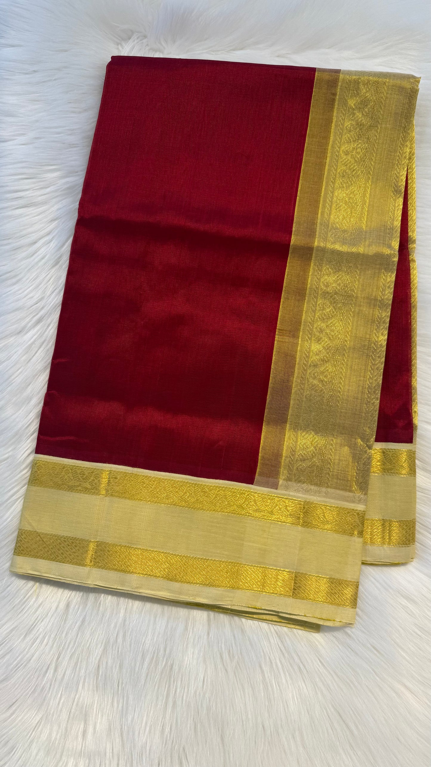 RED WITH CONTRAST GOLD KANCHIPURAM SILK COTTON (KSC80 / KSC81)
