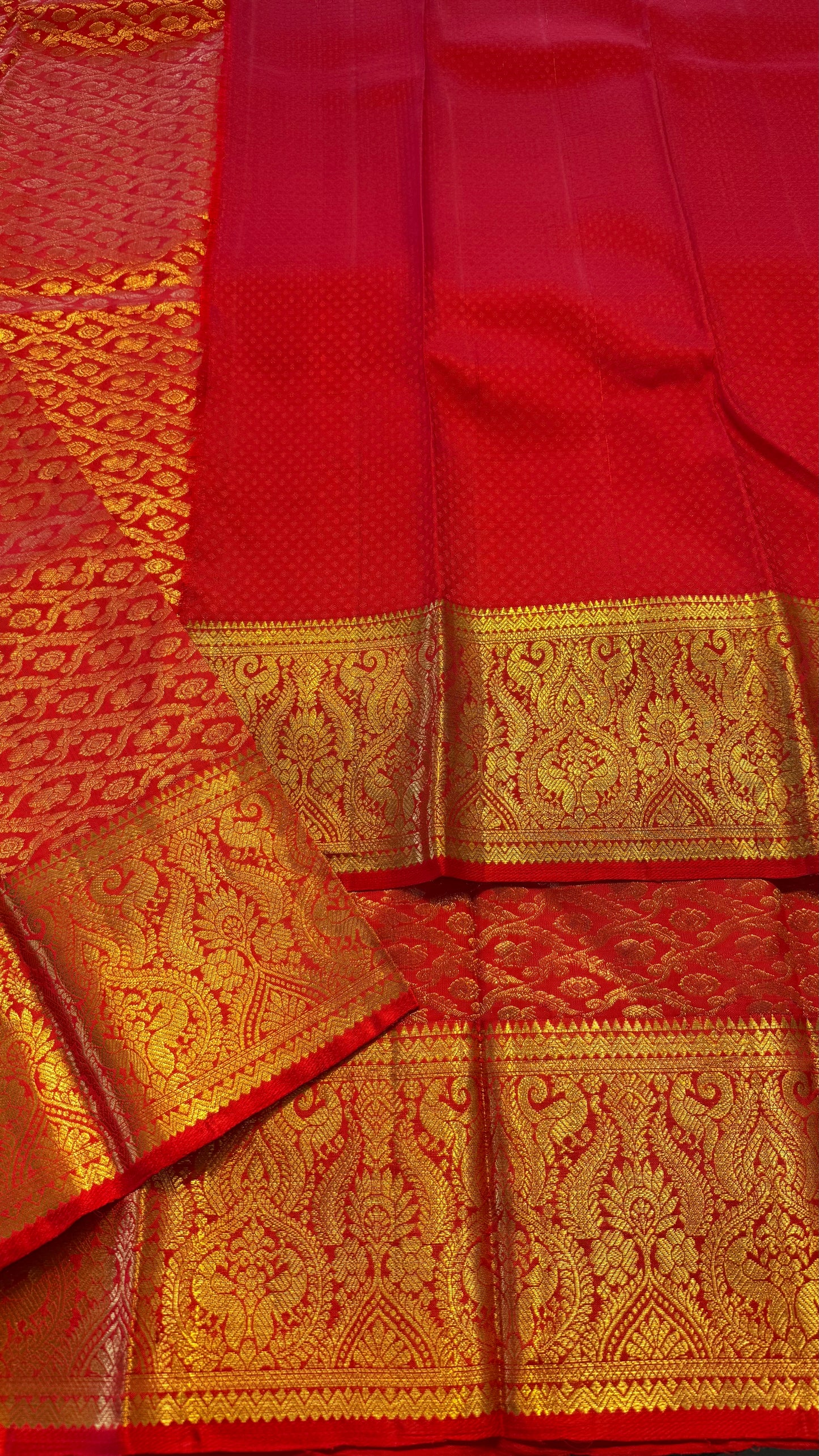 CHILLI RED FULL GOLD ZARI PURE HANDLOOM KANCHIPURAM SILK SAREE (KSS 507)