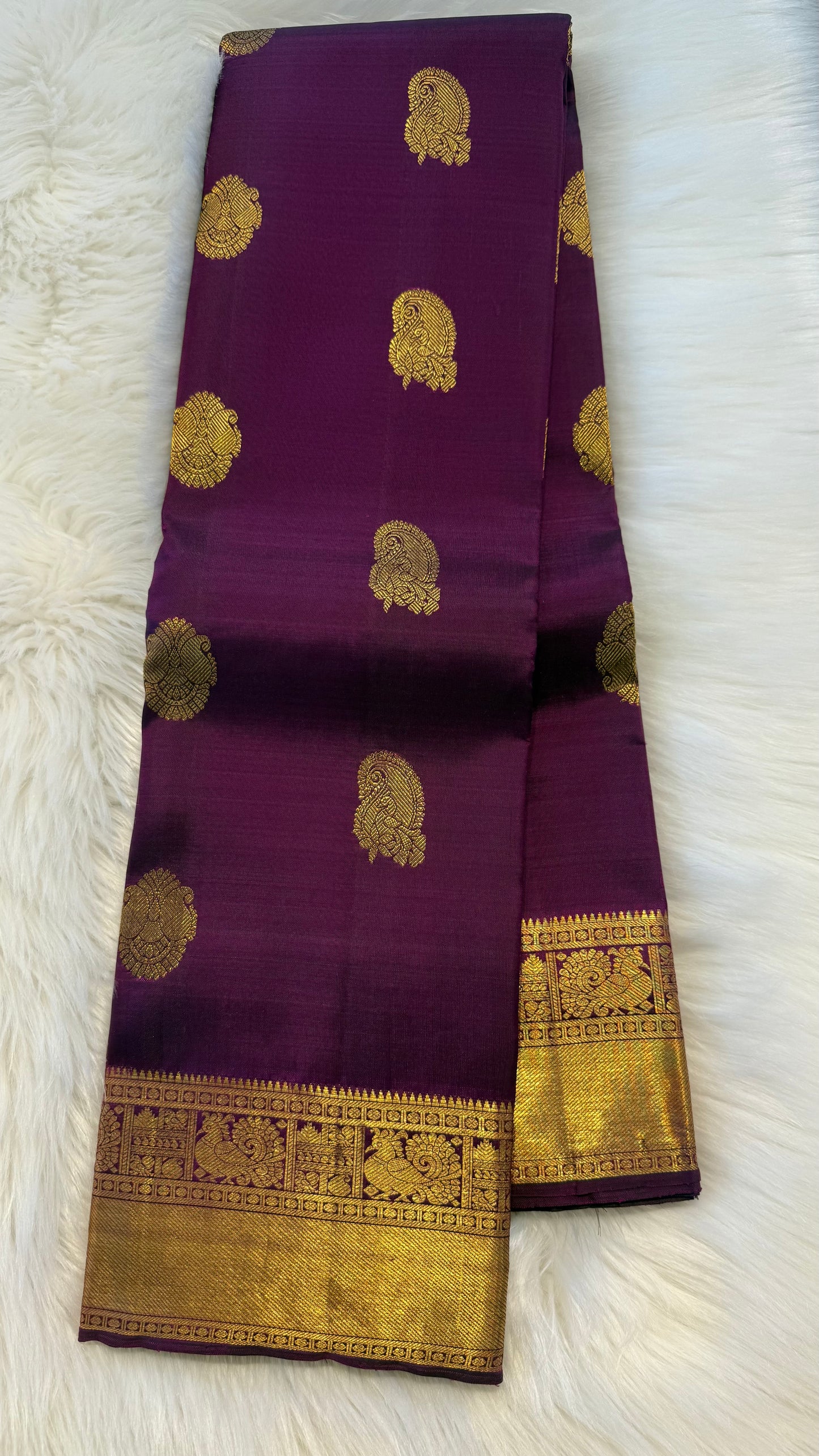 VADAMALI PURPLE GOLD ZARI HANDLOOM KANCHIPURAM SILK SAREE (KSS73)