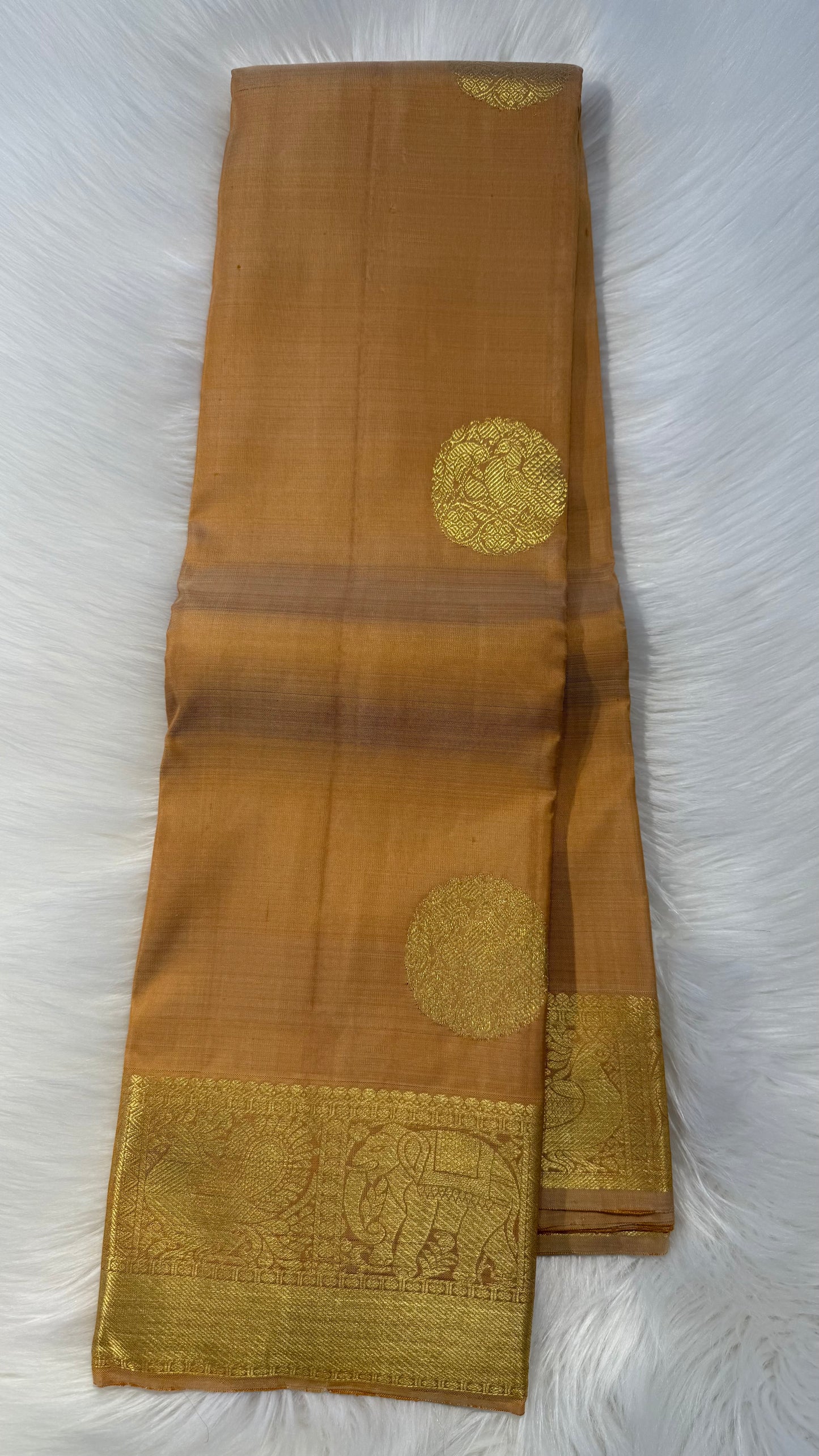 GOLD HANDLOOM KANCHIPURAM SILK SAREE (KSS399)