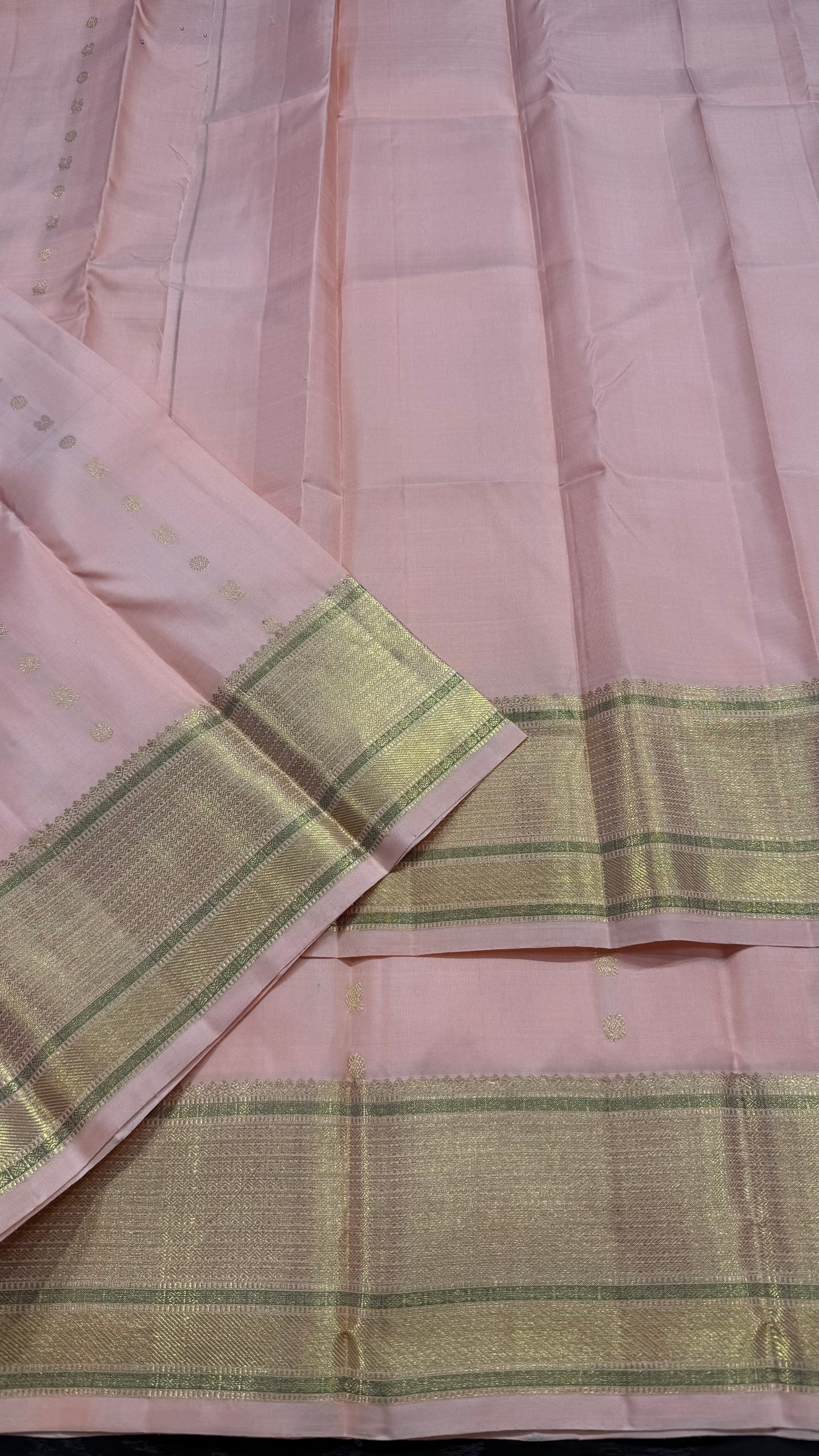 PASTEL PEACH PURE KANCHIPURAM HANDLOOM SILK SAREE KSS 526