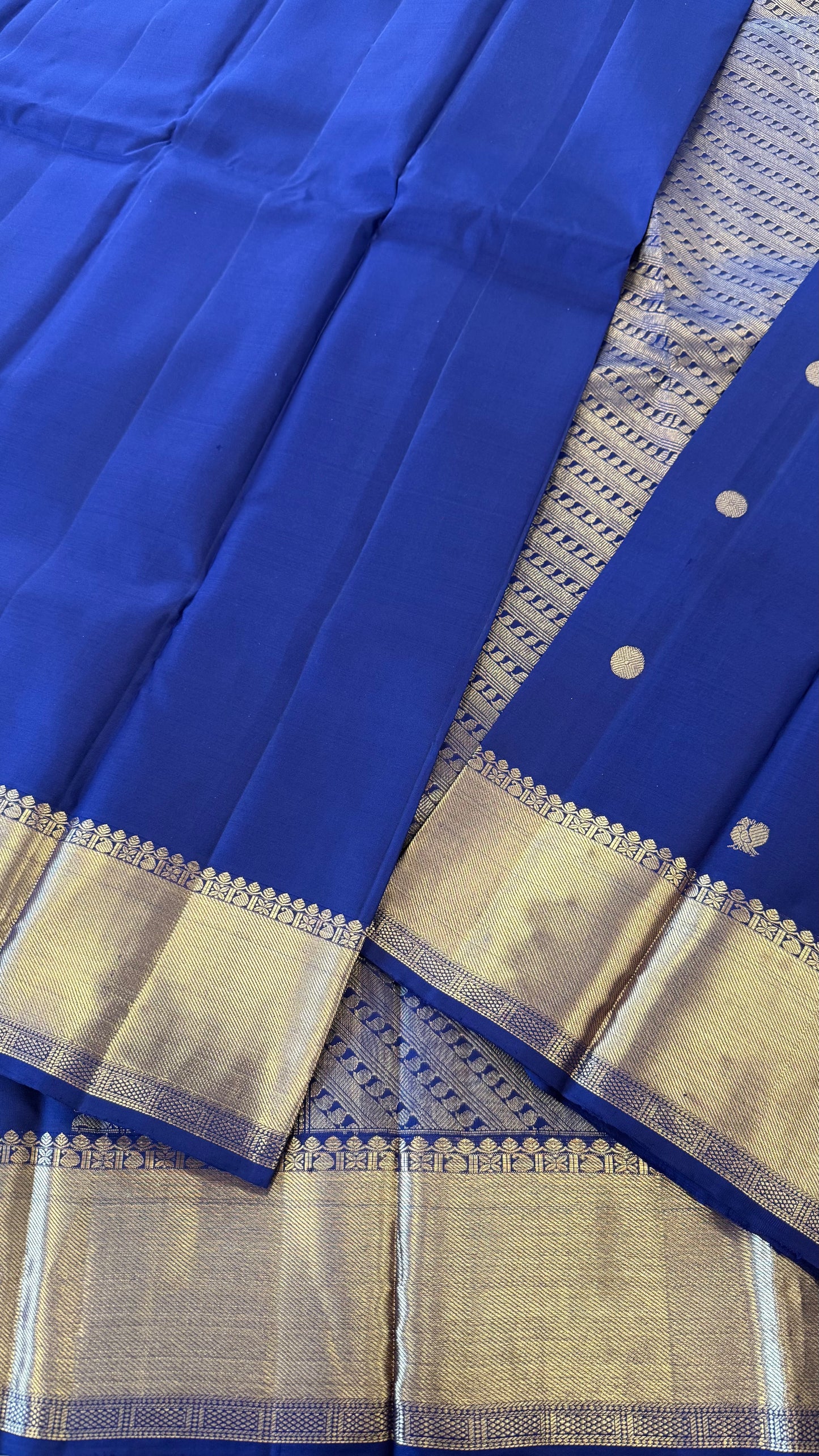 INDIGO BLUE GOLD ZARI HANDLOOM KANICHIPURAM SILK SAREE (KSS180)