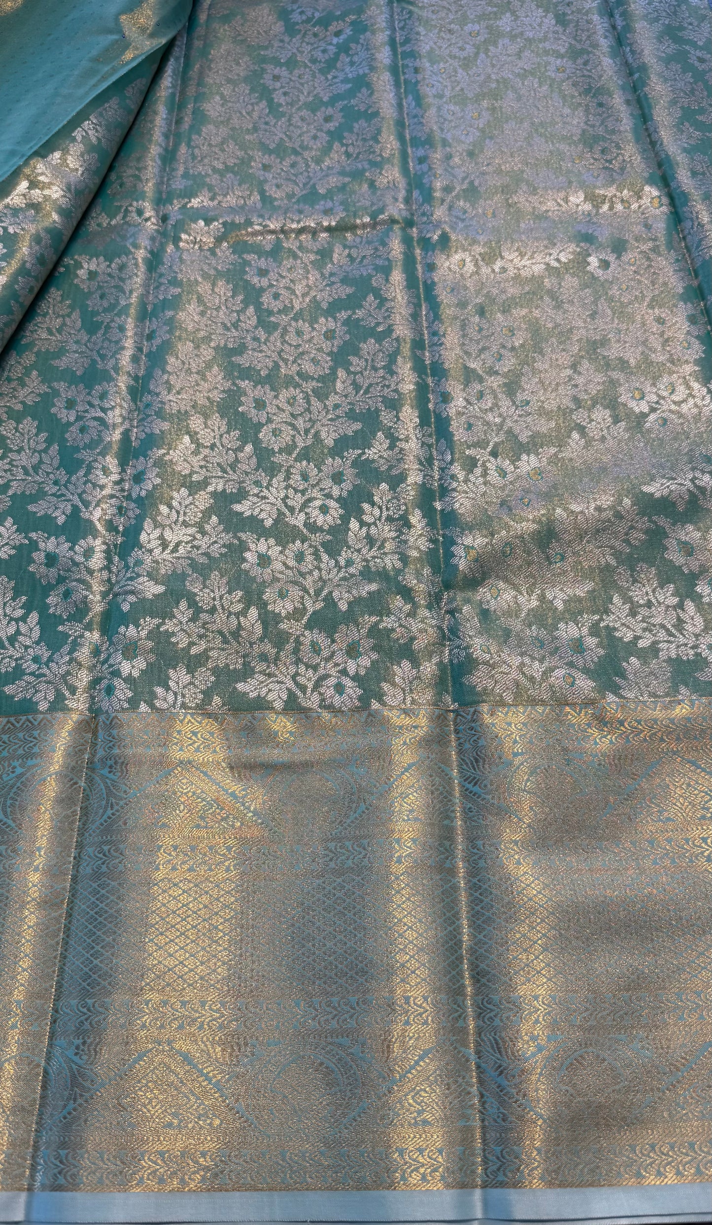 BLUE SEMI SILK KANICHIPURAM SILK SAREE (SSKS33)