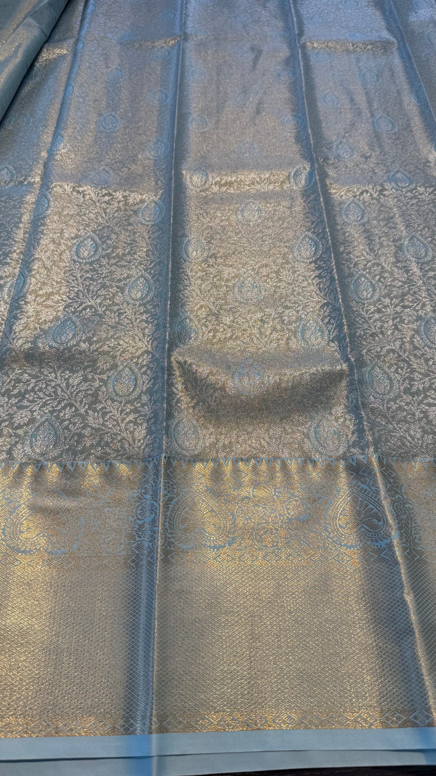 BLUE SEMI SILK KANICHIPURAM SILK SAREE (SSKS29)