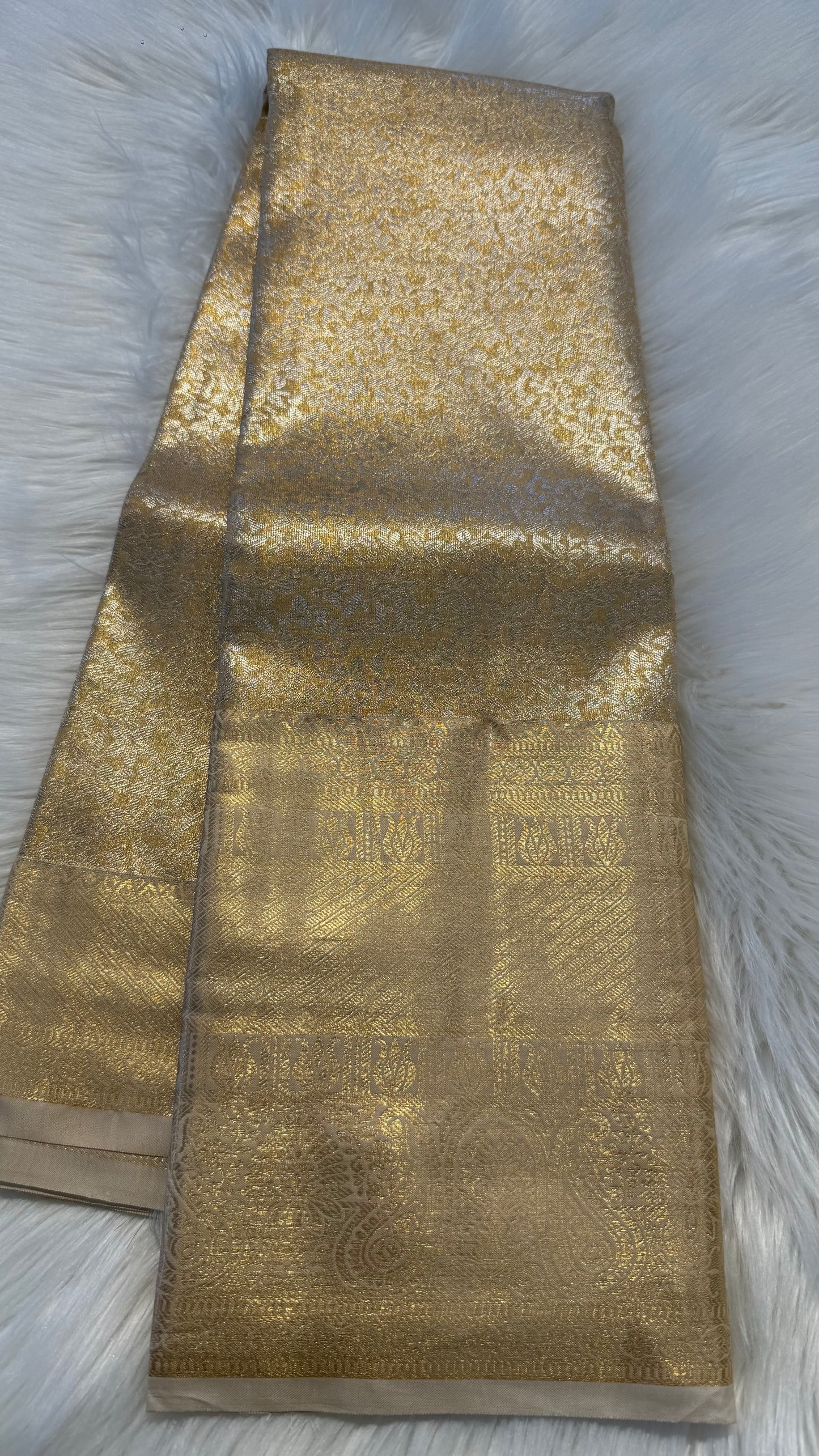 GOLD SEMI SILK KANICHIPURAM SILK SAREE (SSKS17)