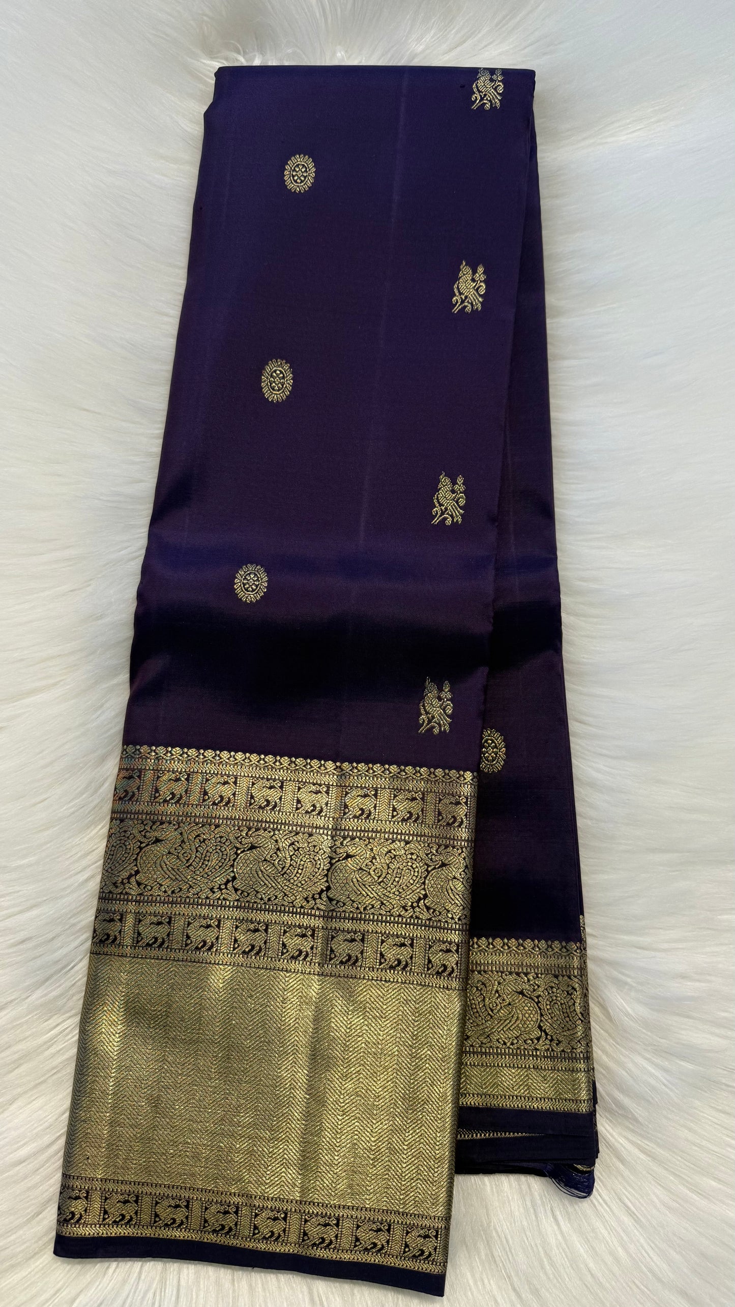 PURPLE HANDLOOM KANCHIPURAM SILK SAREE (KSS410)